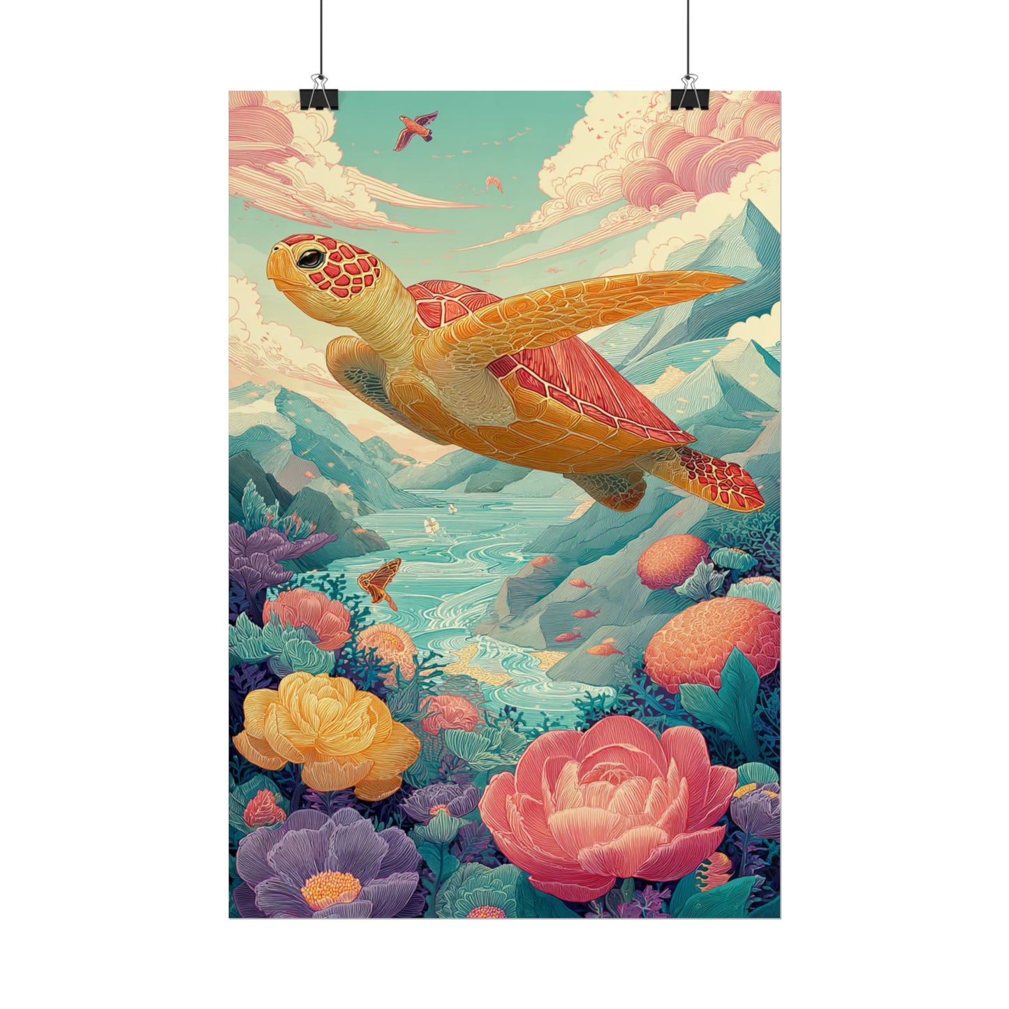 Vibrant Turtle Art | Whimsical Nature Illustration