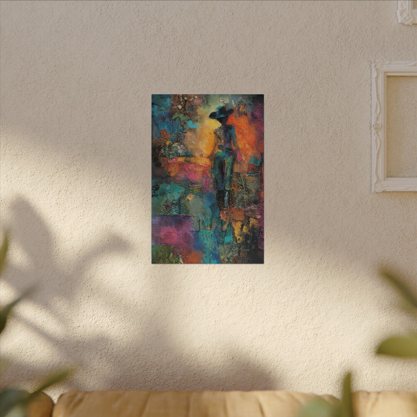 Abstract Cowgirl Art | Colorful Canvas Artwork