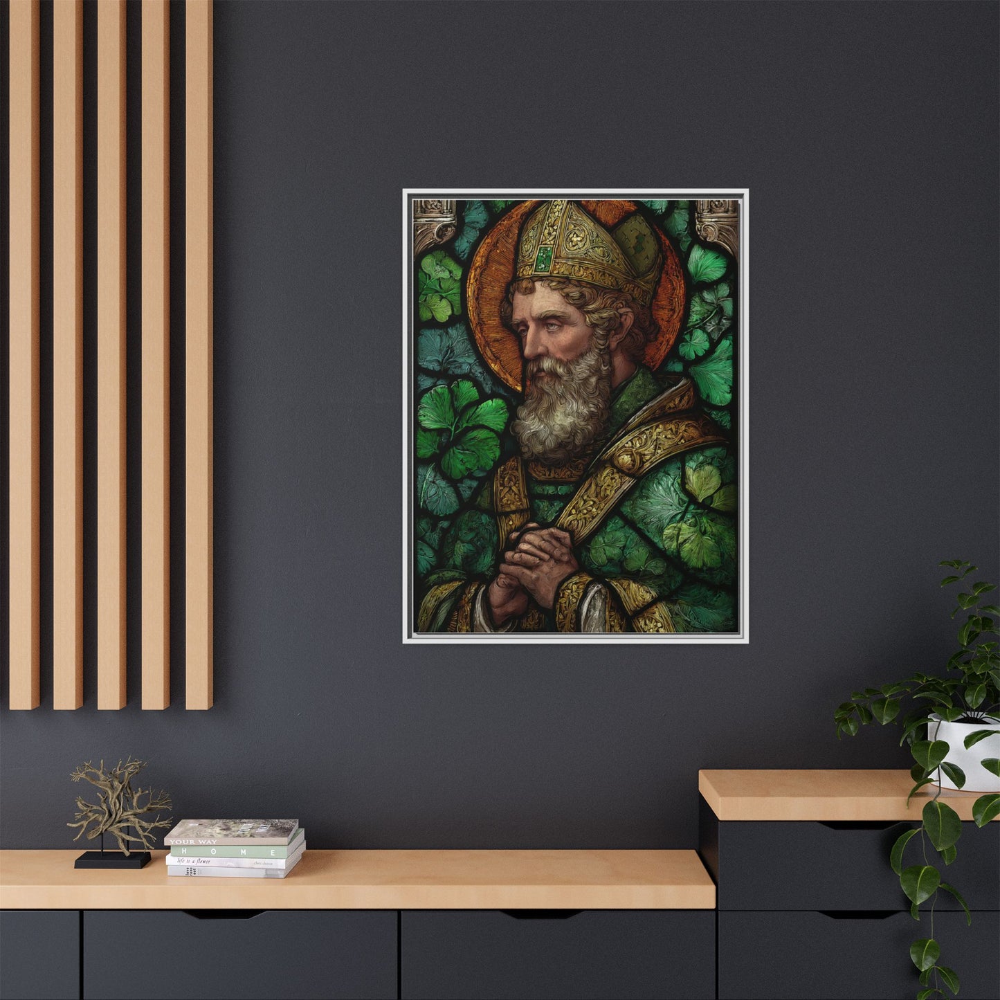 Saint Artwork | Irish Heritage Art | Traditional Green Tones