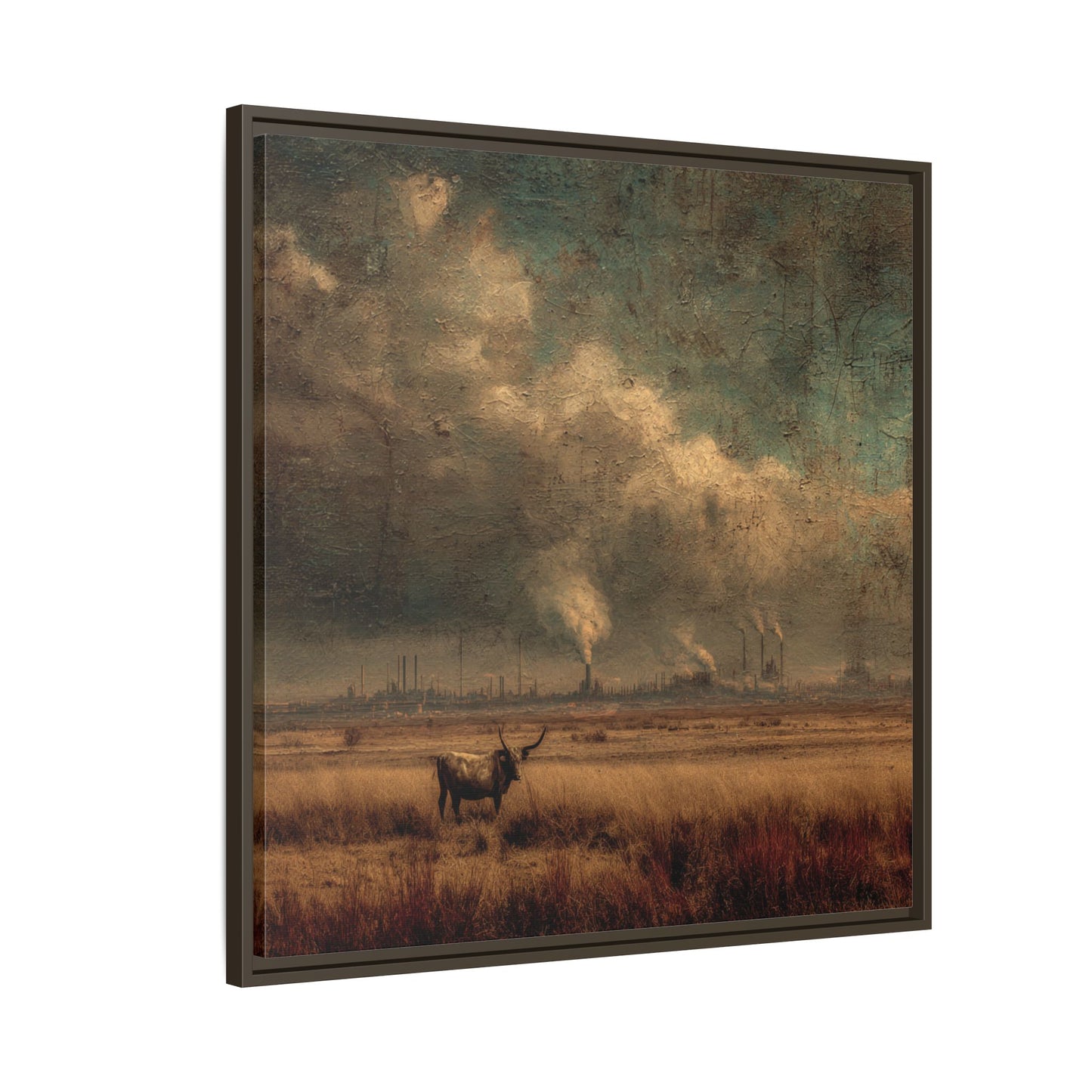 Cattle in Industrial Landscape | Vintage Style Art Print