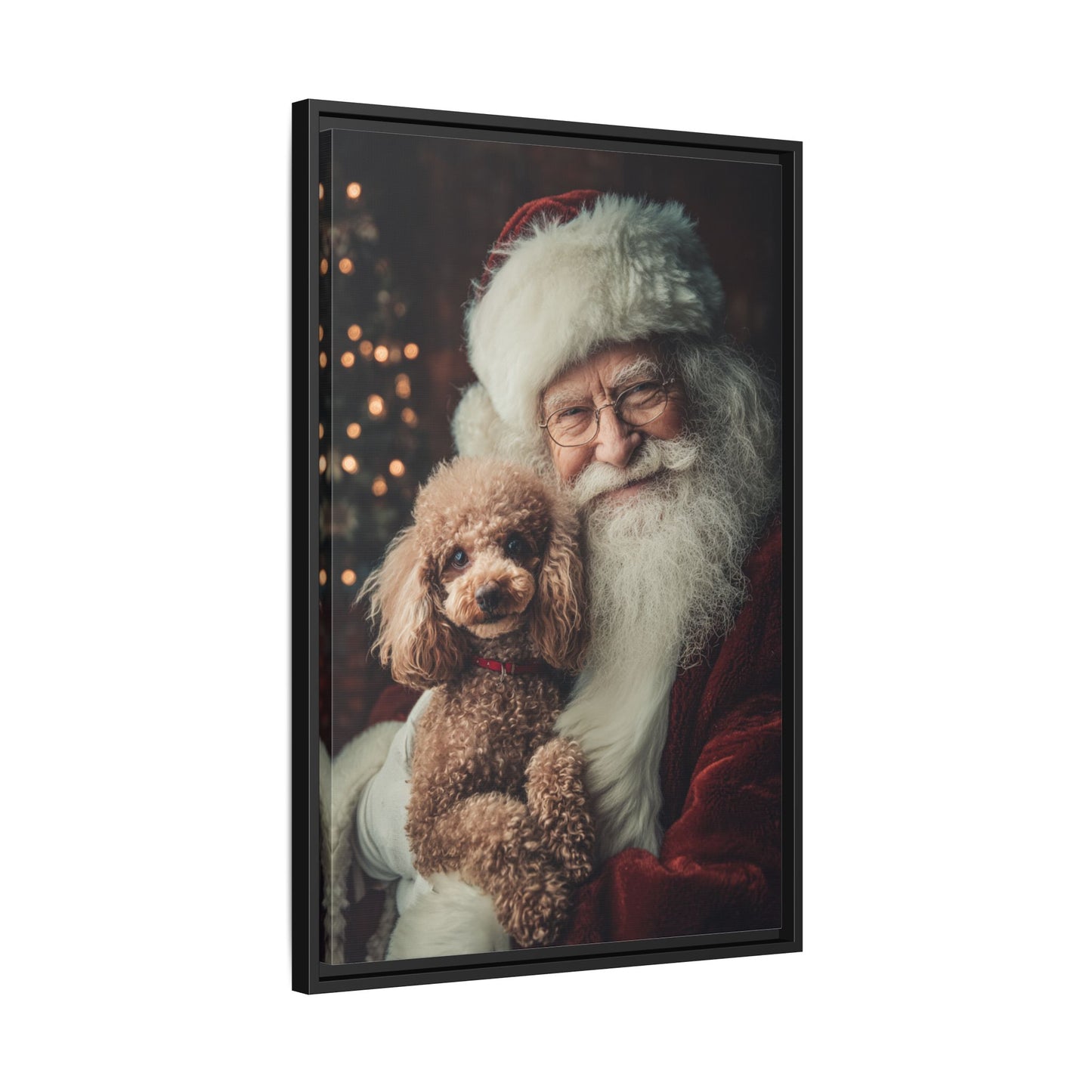 Heartwarming Santa and Poodle Artwork – Holiday Home Décor