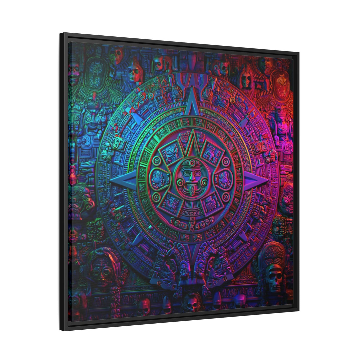 Aztec Mandala Wall Art - Colorful Cultural Decor