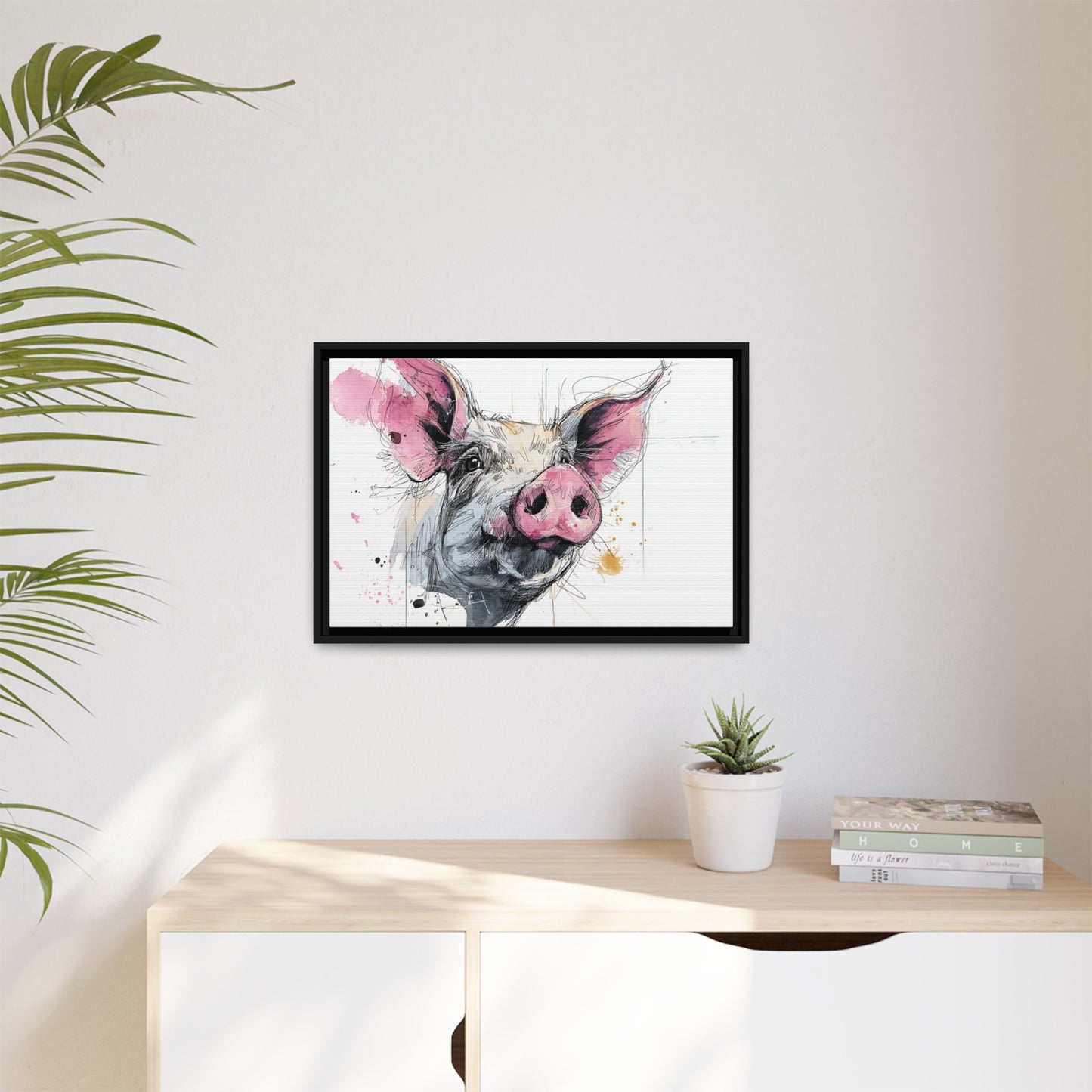 Whimsical Pig Art Print - Playful Farmhouse Decor