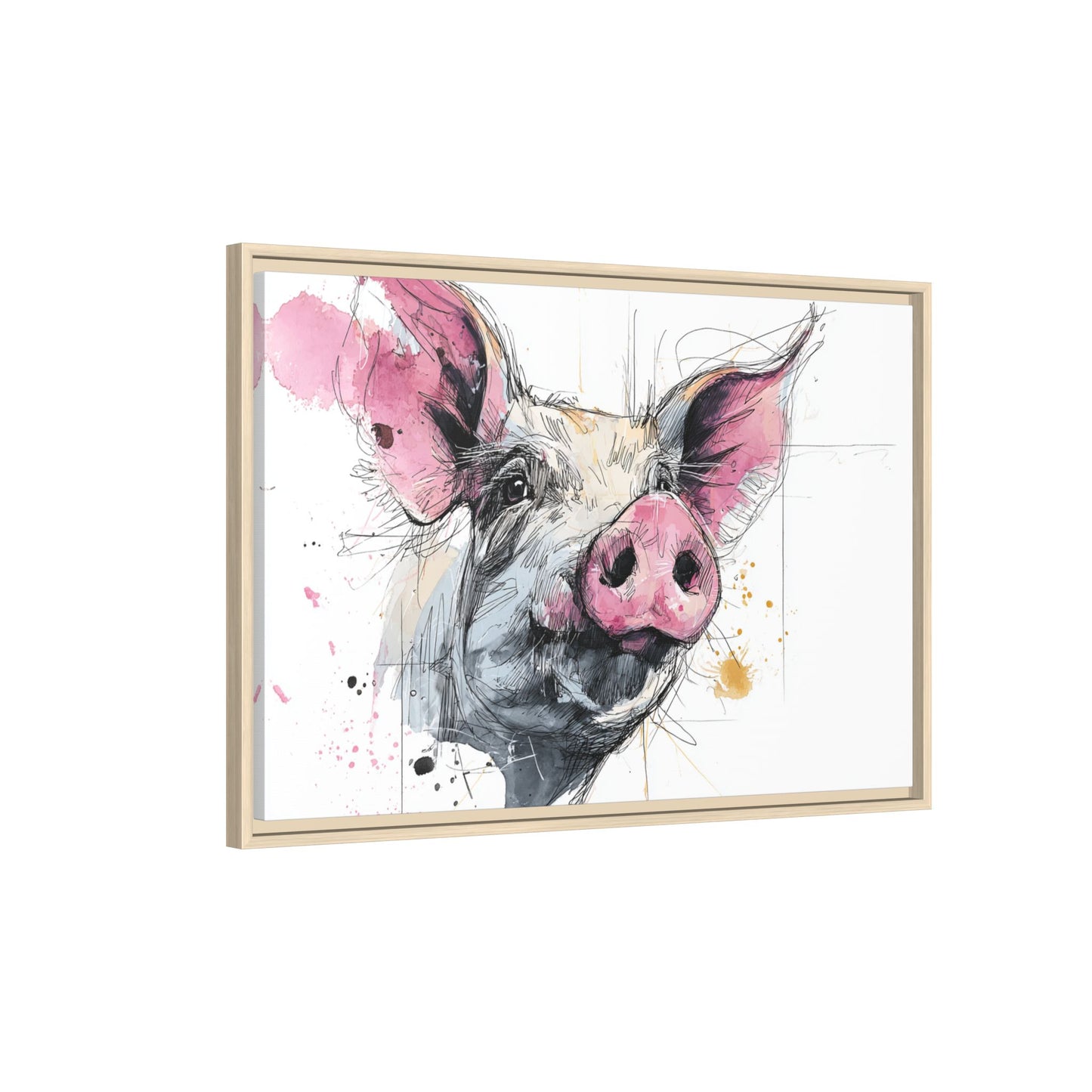 Whimsical Pig Art Print - Playful Farmhouse Decor