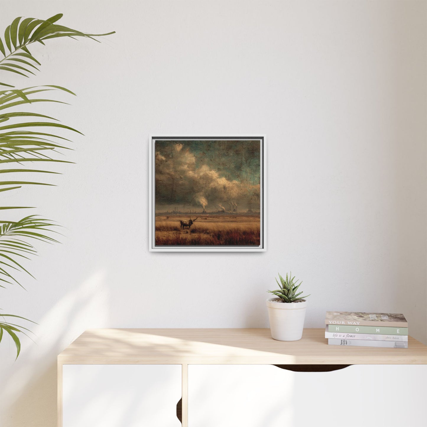 Cattle in Industrial Landscape | Vintage Style Art Print