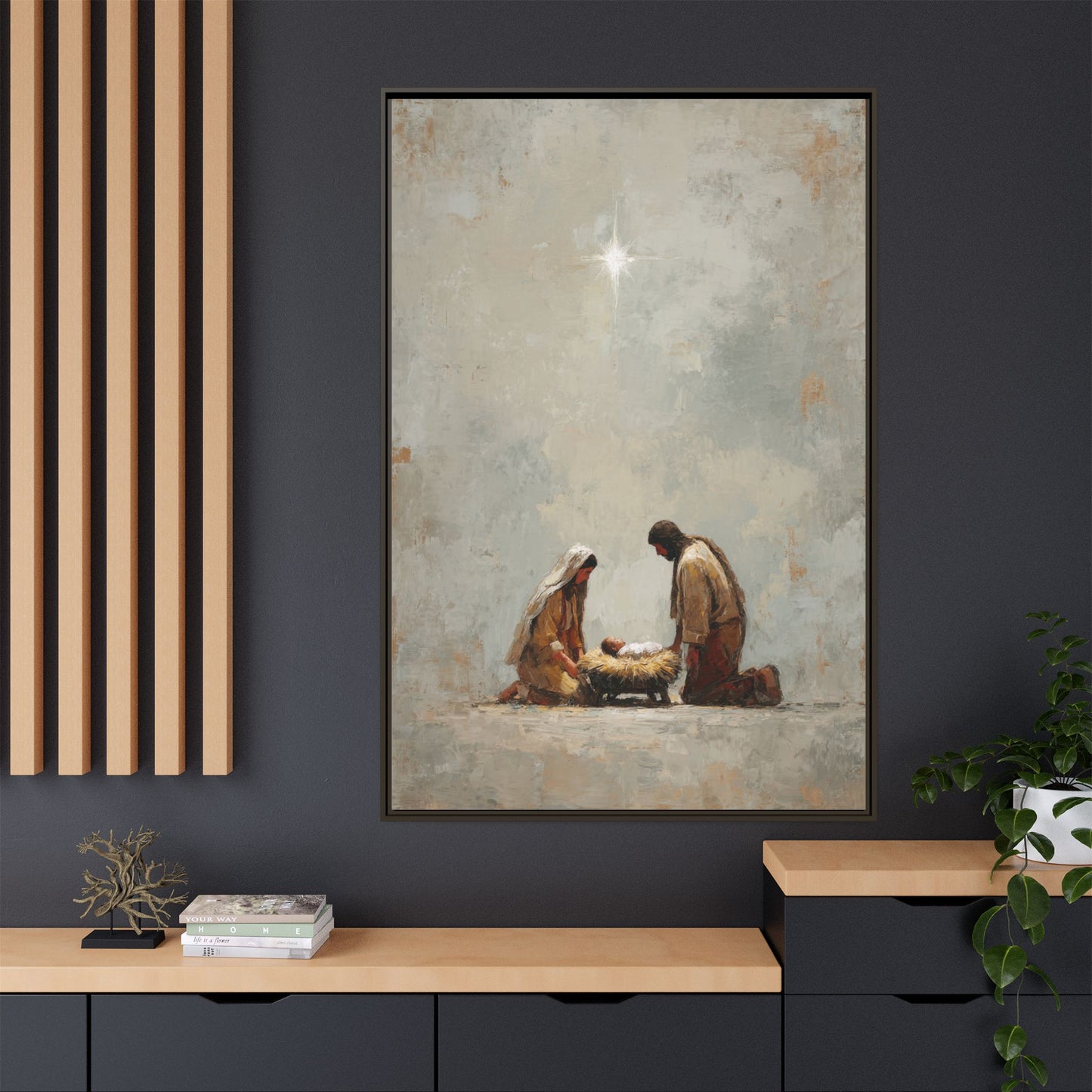 Nativity Scene Art Print - Warm Family Vibes