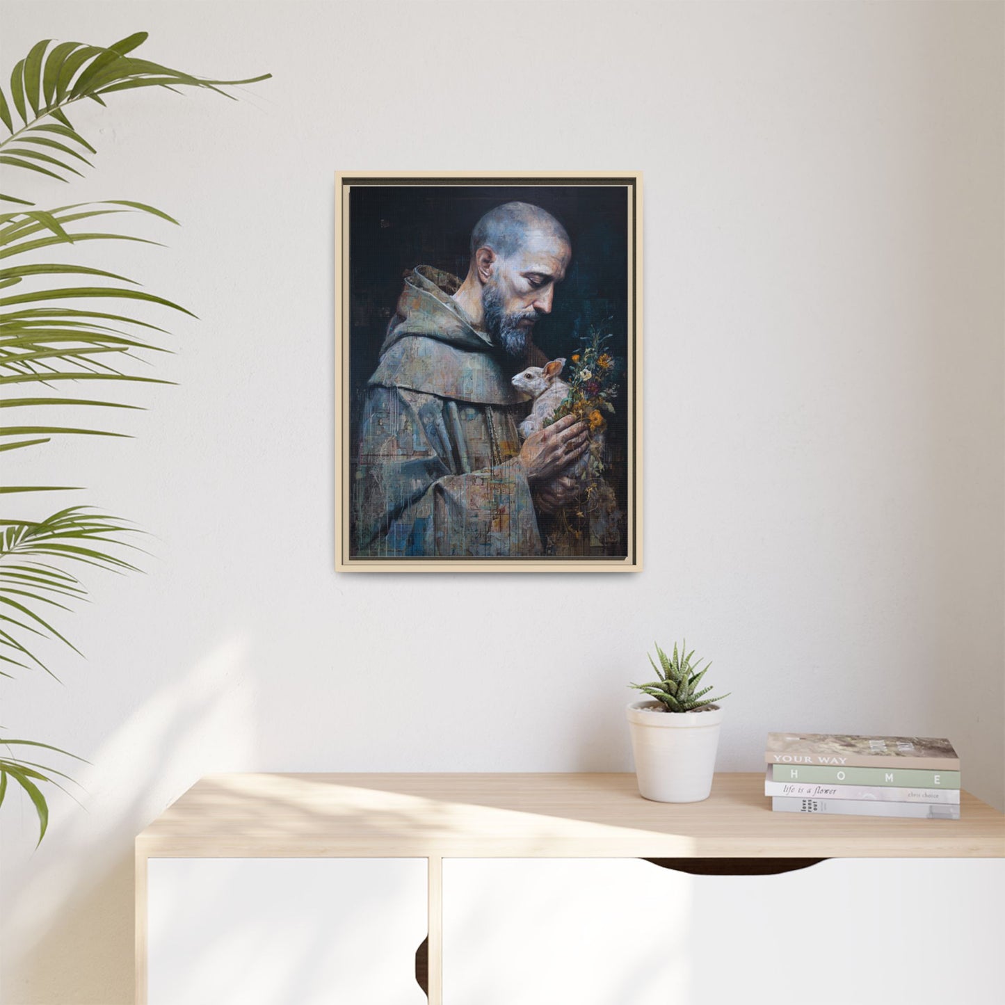 Saint Francis and Rabbit Artwork - Nature Inspired Wall Art