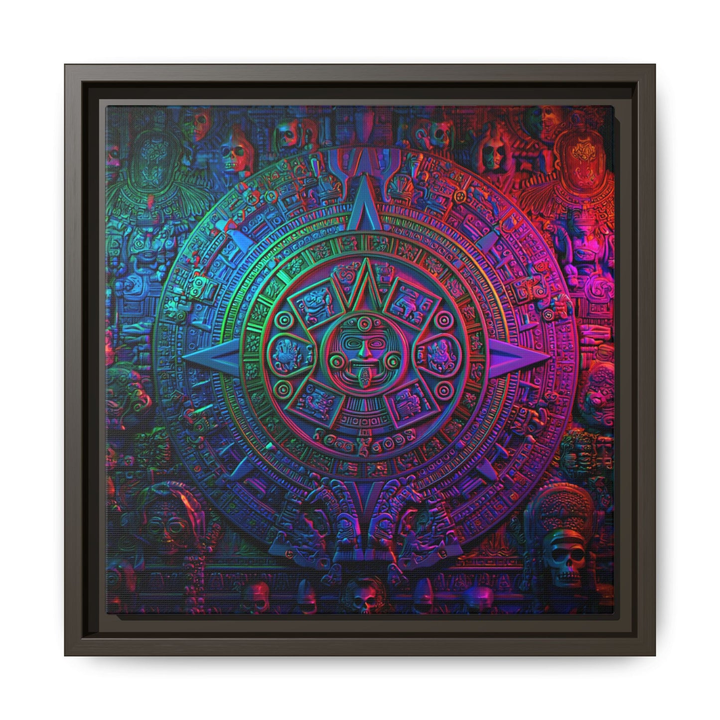 Aztec Mandala Wall Art - Colorful Cultural Decor