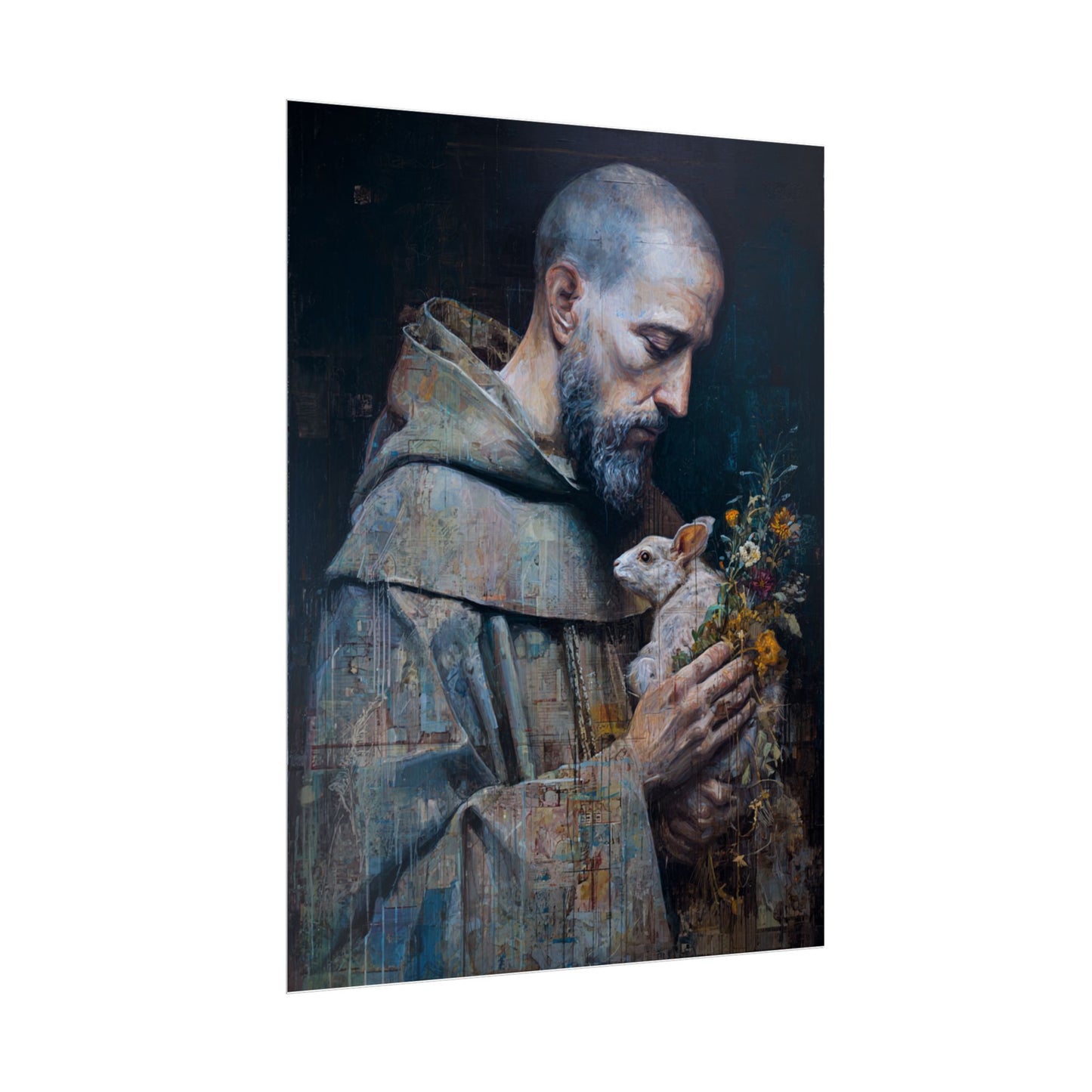 Saint Francis and Rabbit Artwork - Nature Inspired Wall Art