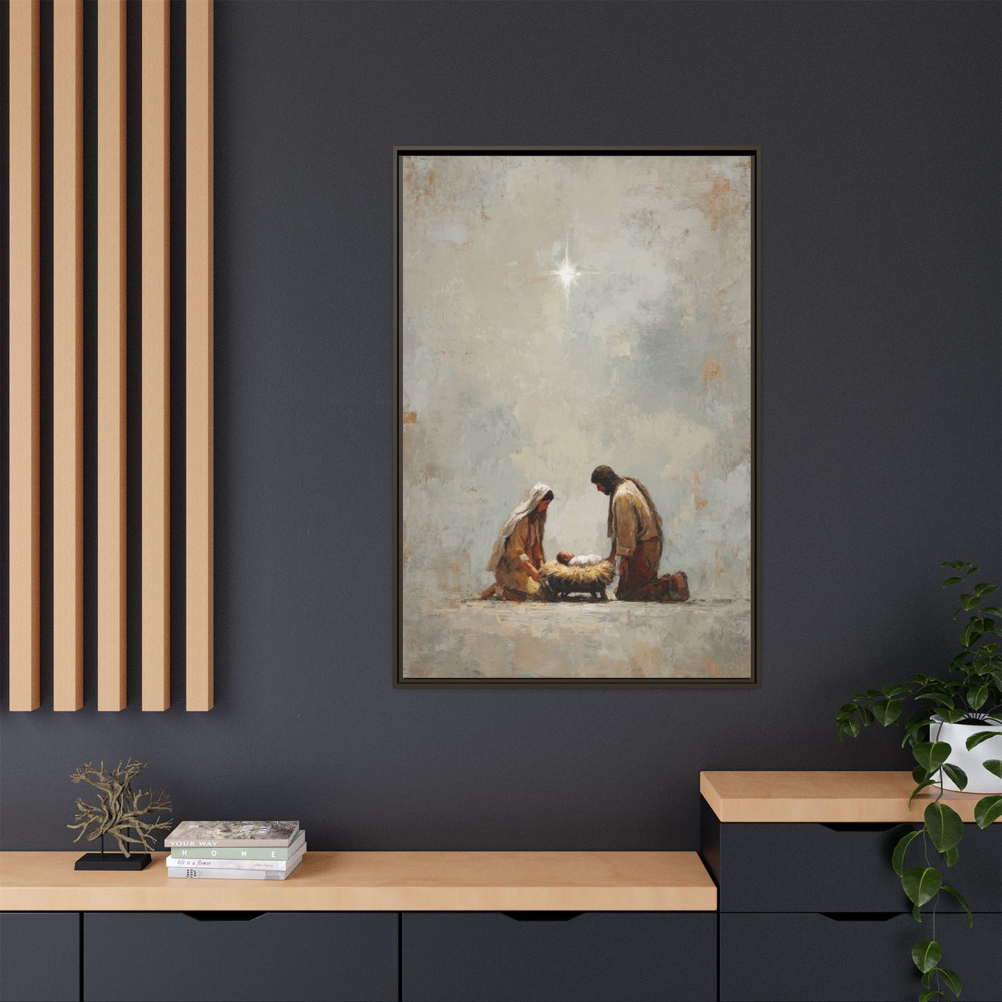 Nativity Scene Art Print - Warm Family Vibes