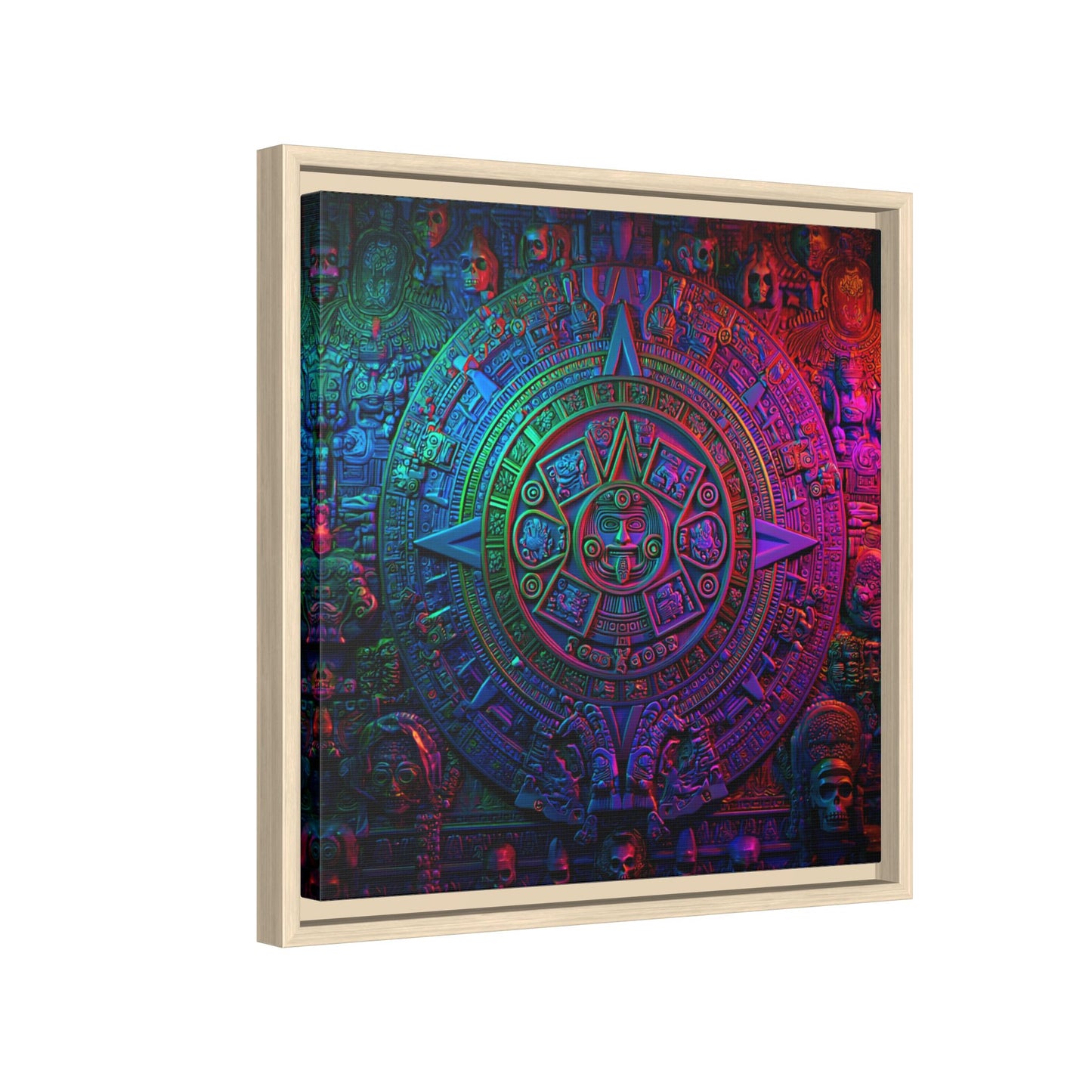 Aztec Mandala Wall Art - Colorful Cultural Decor