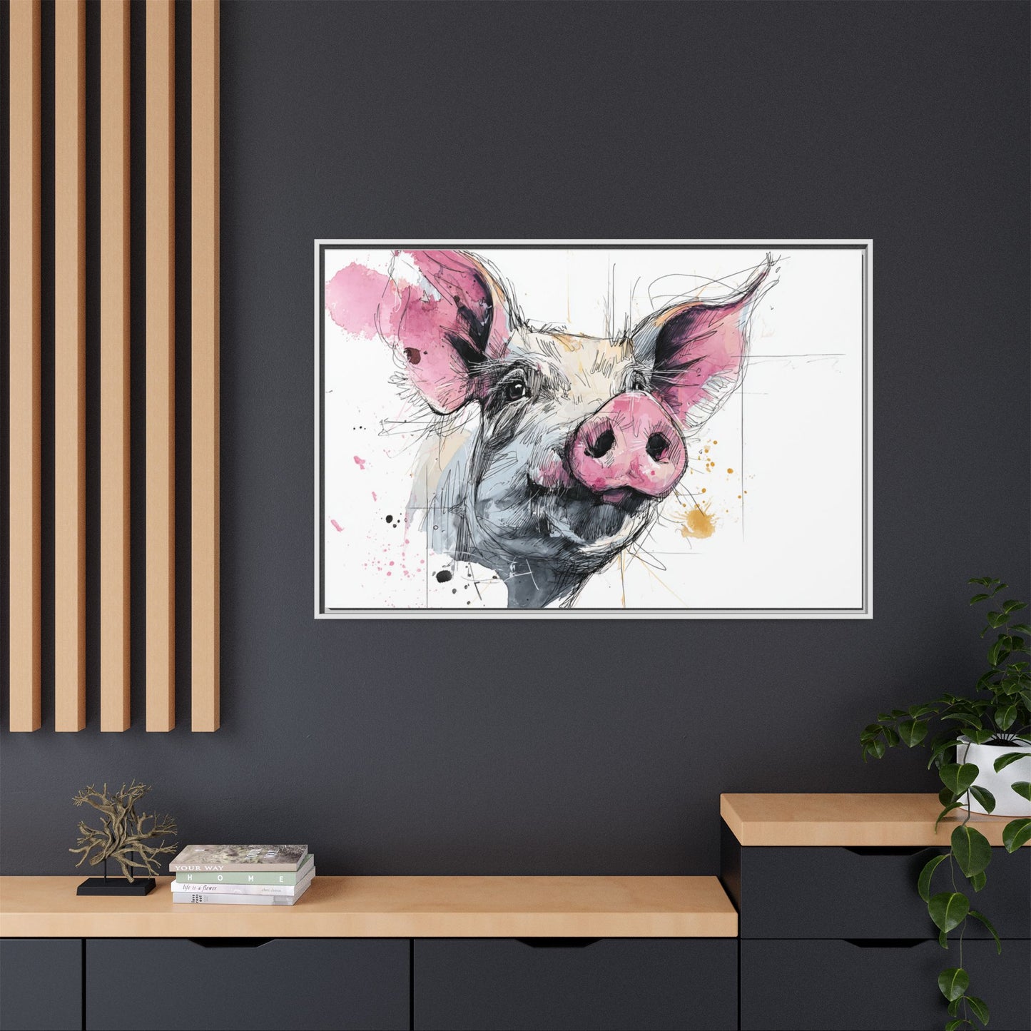 Whimsical Pig Art Print - Playful Farmhouse Decor