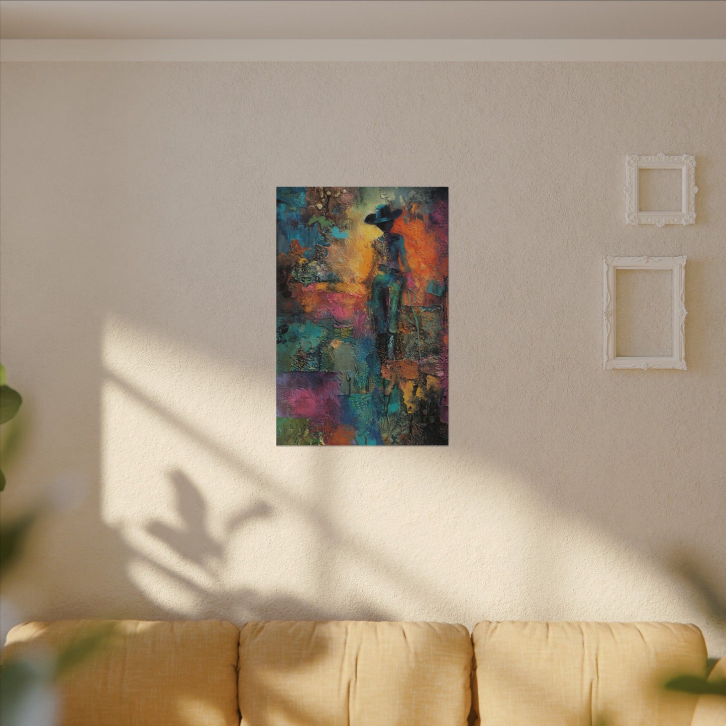 Abstract Cowgirl Art | Colorful Canvas Artwork