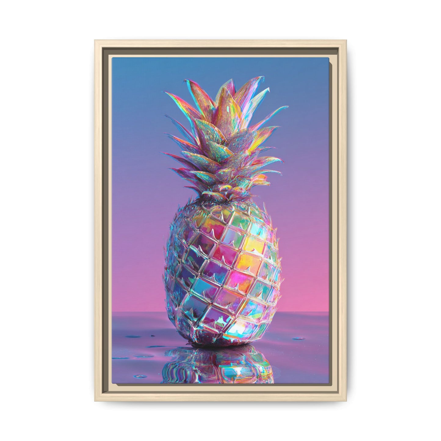 Colorful Pineapple Canvas Art | Abstract Tropical Design
