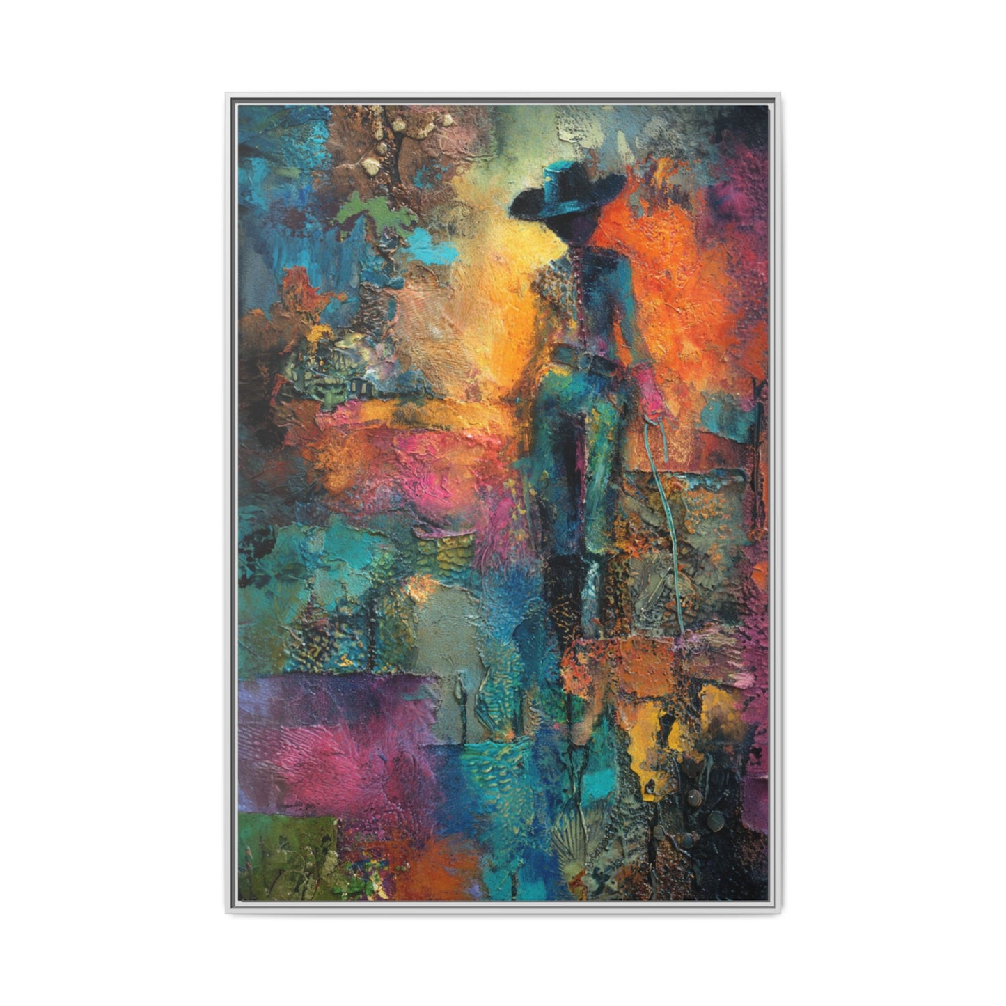 Abstract Cowgirl Art | Colorful Canvas Artwork
