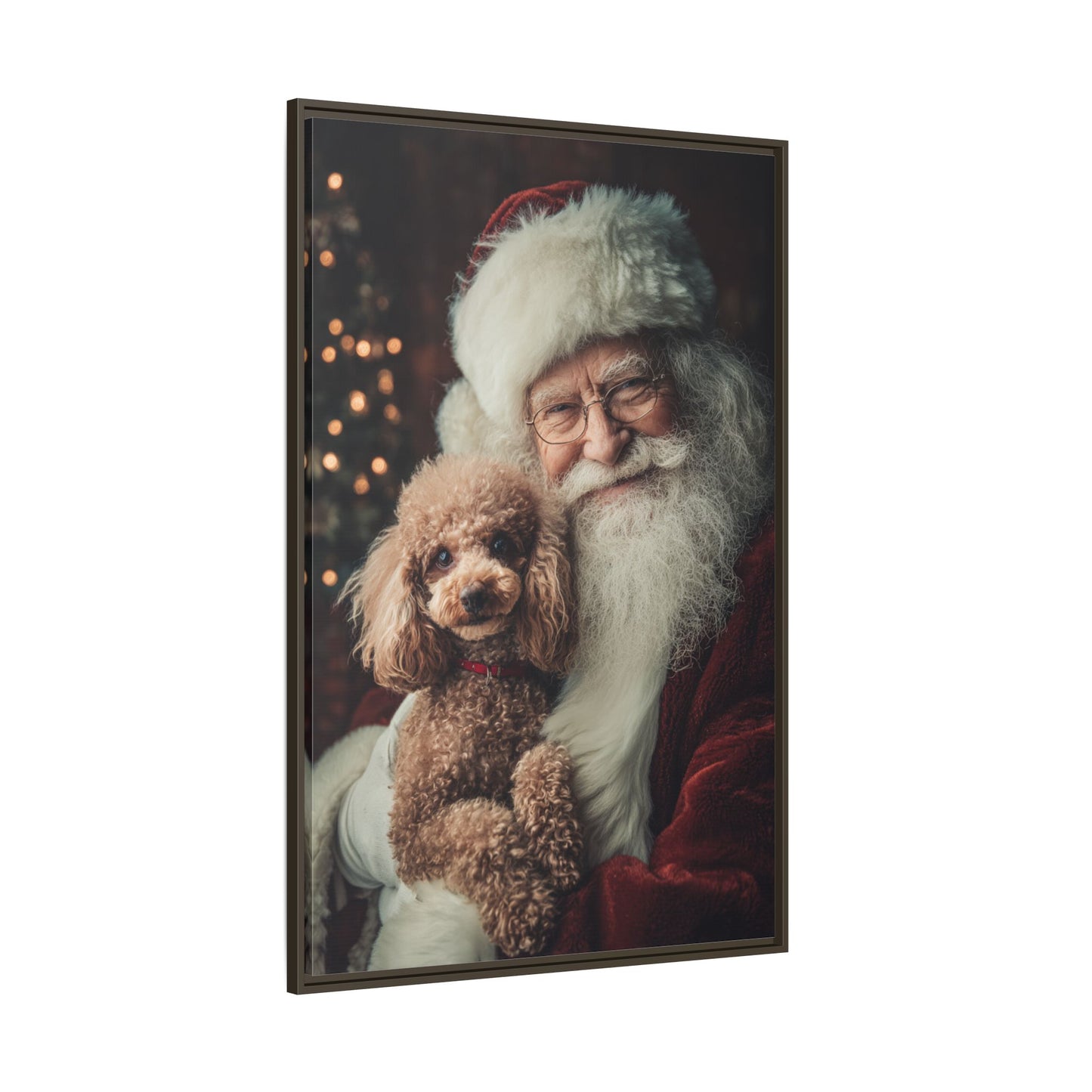 Heartwarming Santa and Poodle Artwork – Holiday Home Décor