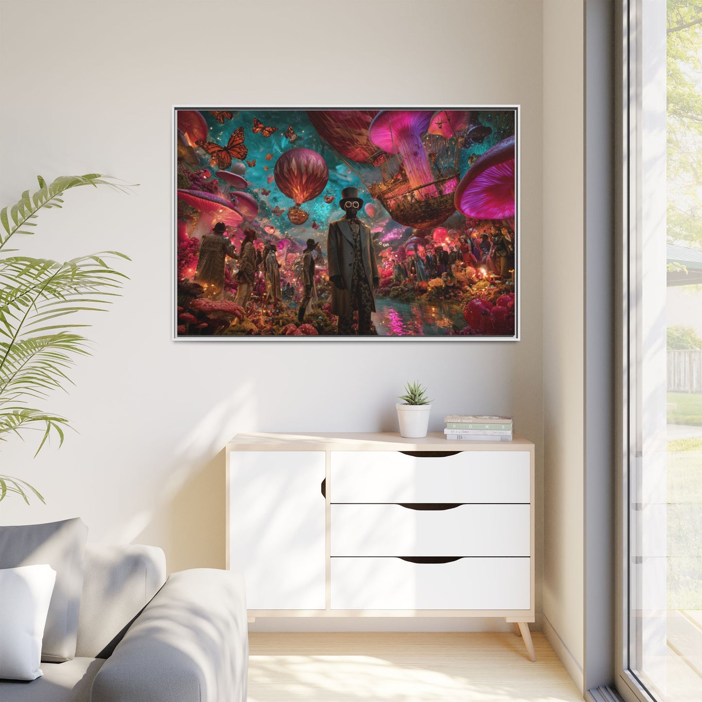 Whimsical Hot Air Balloon Fantasy Artwork | Surreal Landscape