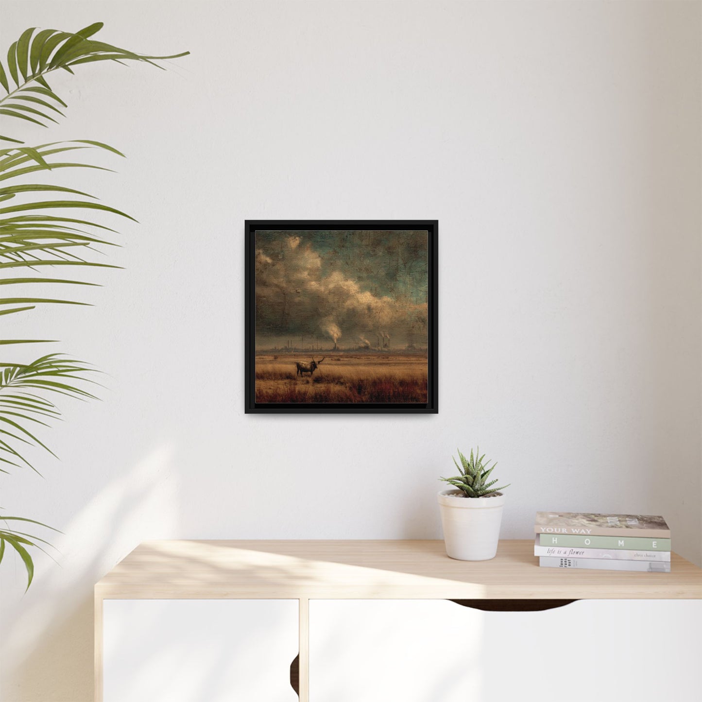 Cattle in Industrial Landscape | Vintage Style Art Print