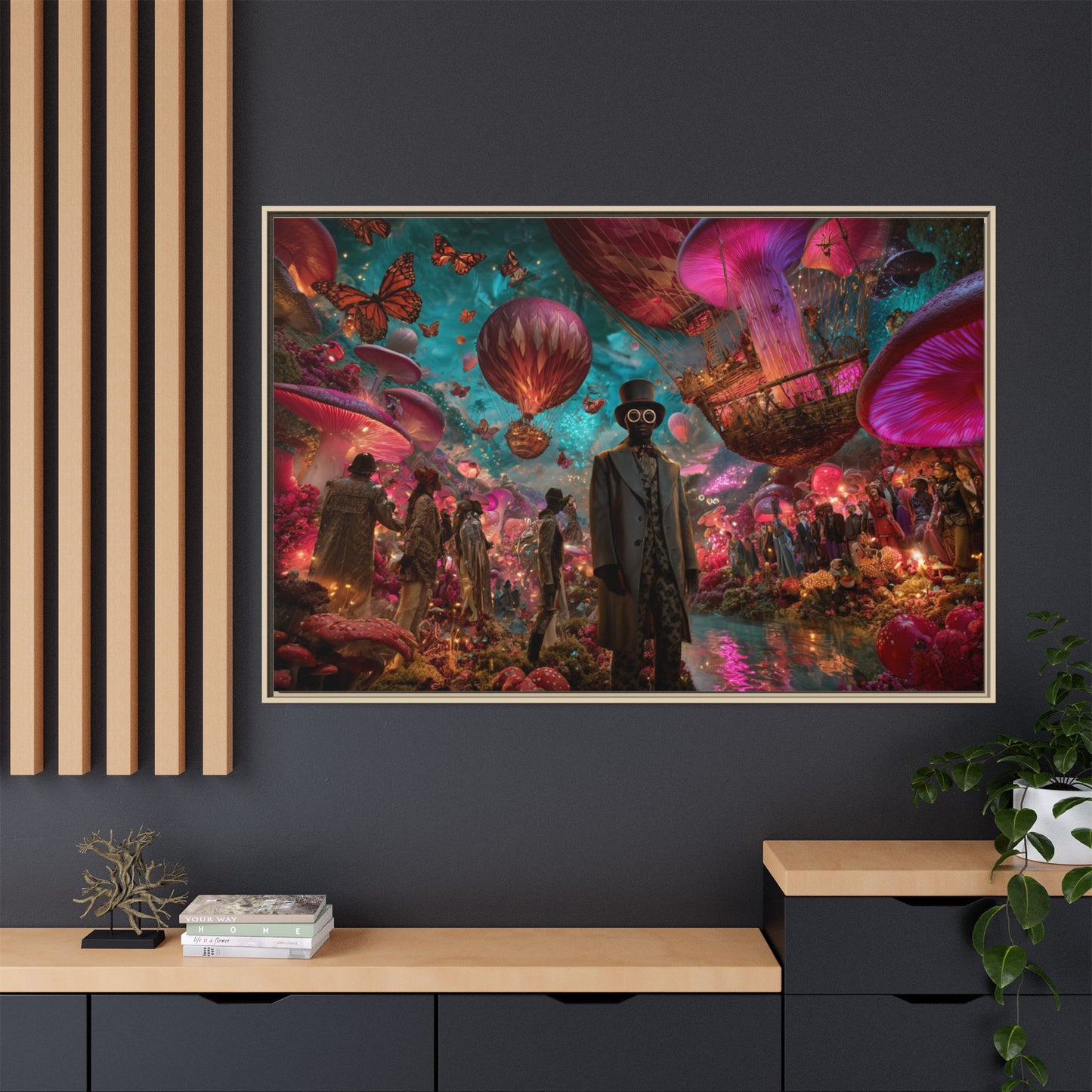 Whimsical Hot Air Balloon Fantasy Artwork | Surreal Landscape