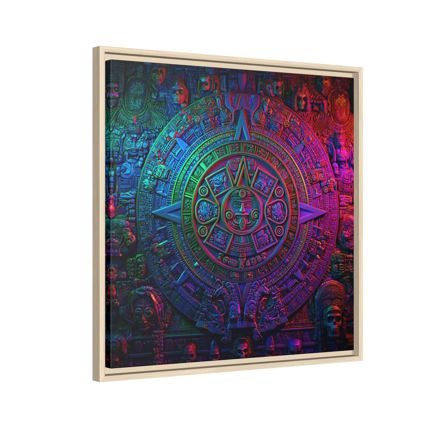 Aztec Mandala Wall Art - Colorful Cultural Decor