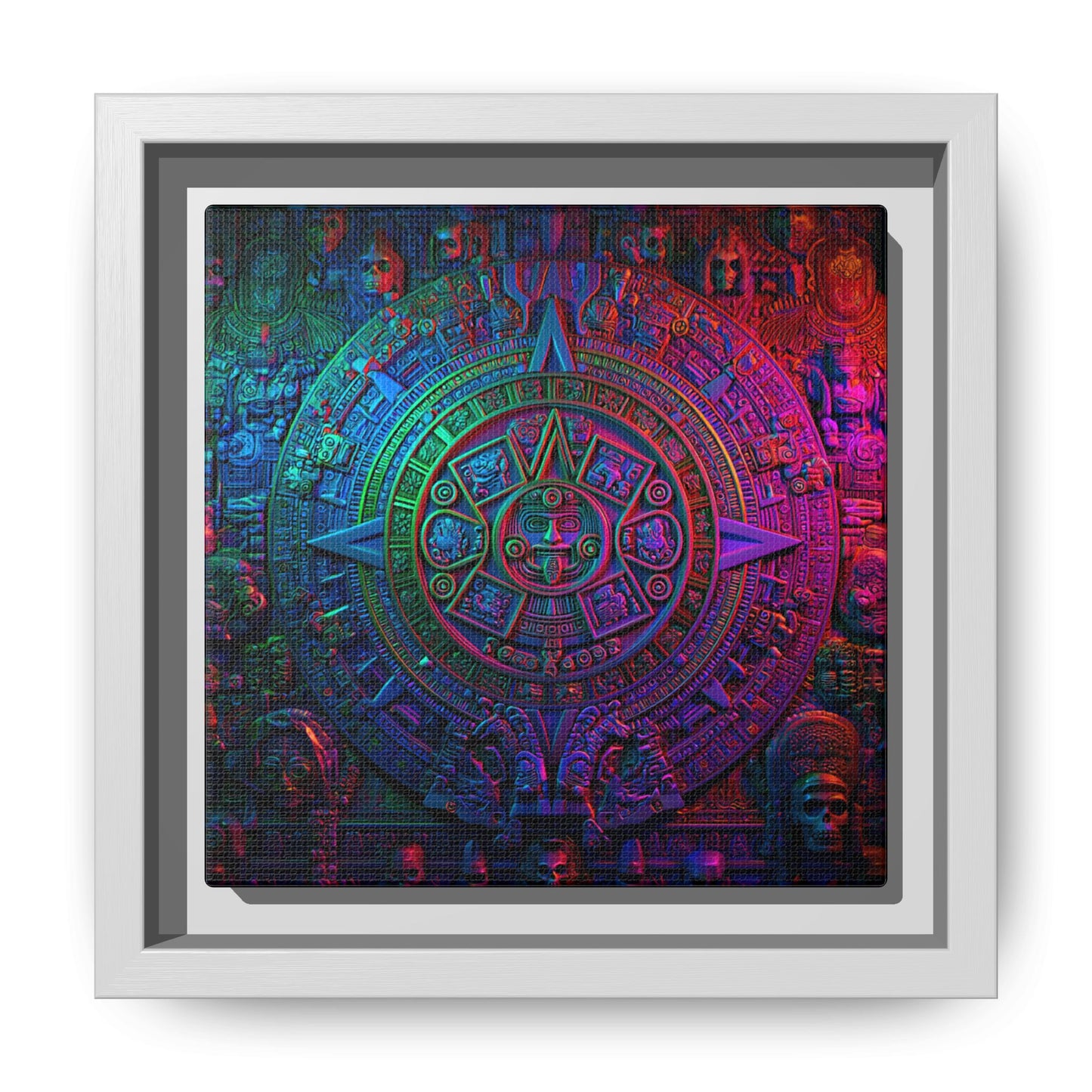 Aztec Mandala Wall Art - Colorful Cultural Decor
