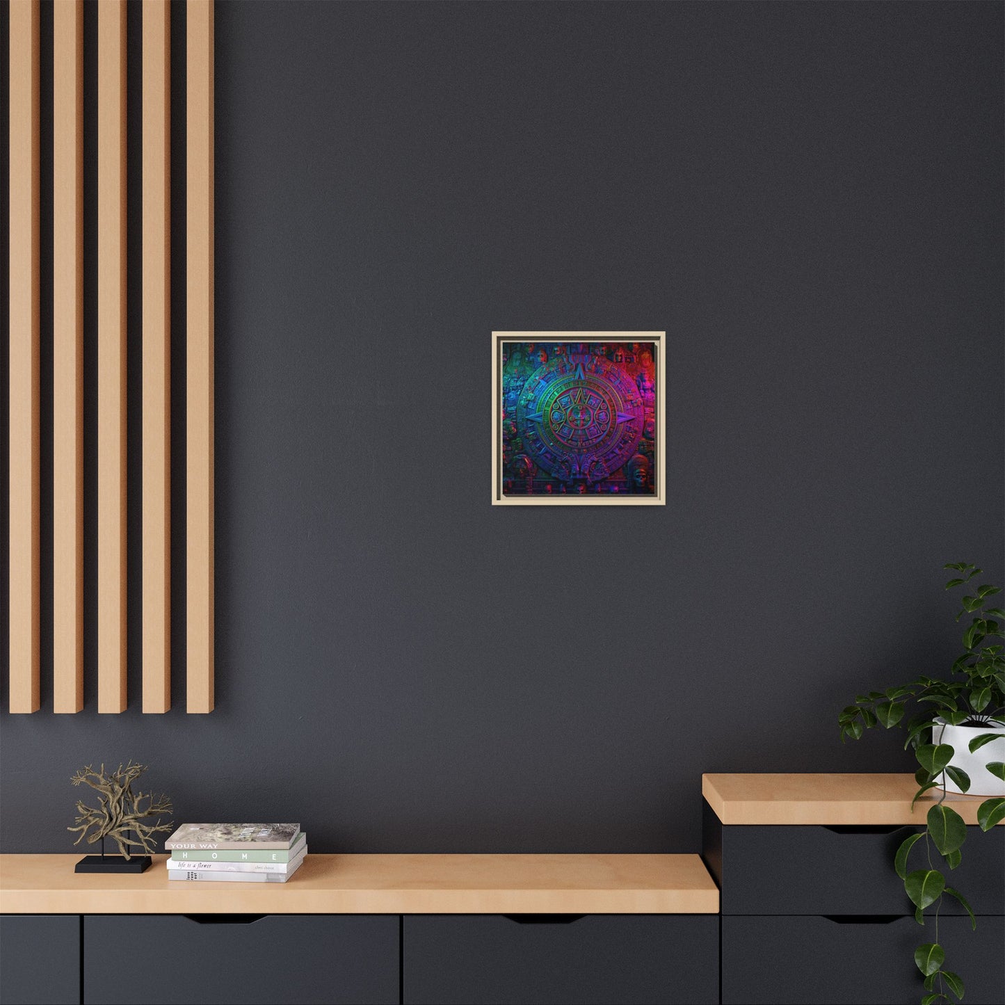 Aztec Mandala Wall Art - Colorful Cultural Decor