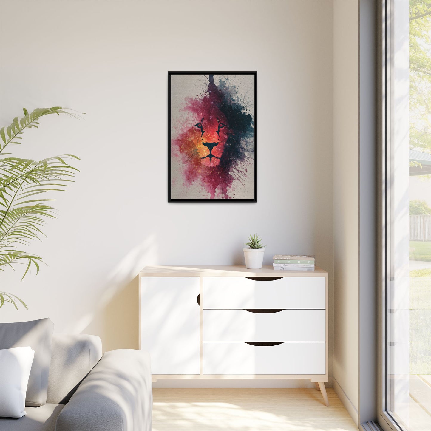 Majestic Lion Watercolor Art | Vibrant Animal Portrait