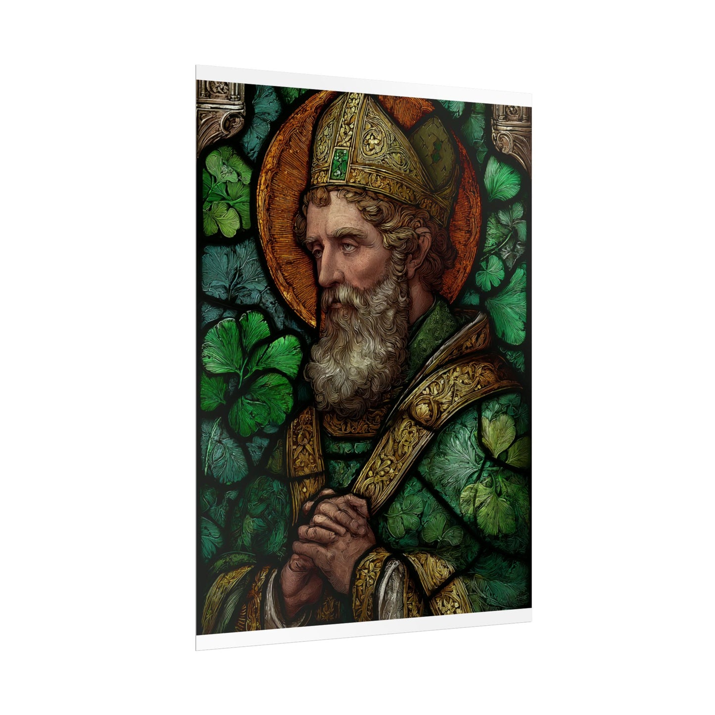 Saint Artwork | Irish Heritage Art | Traditional Green Tones