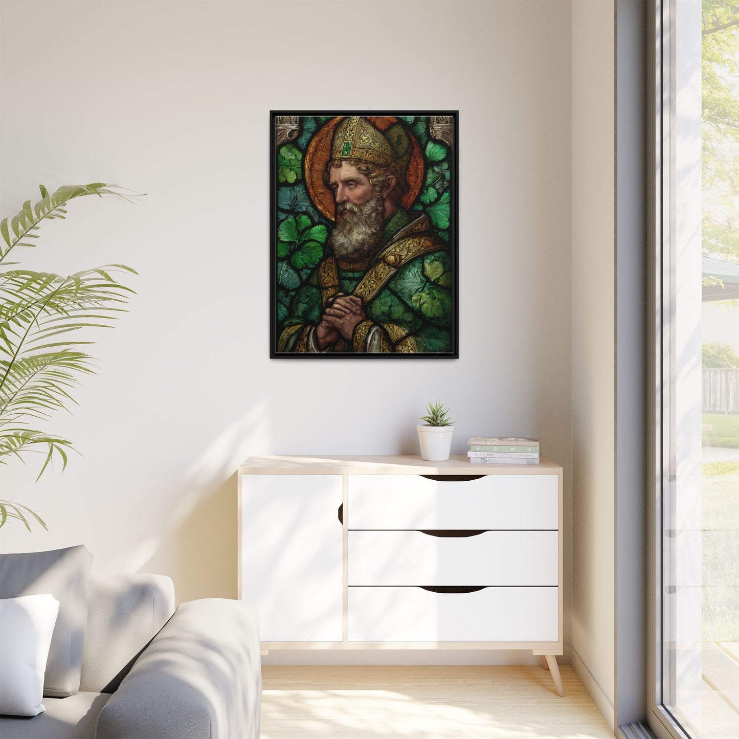 Saint Artwork | Irish Heritage Art | Traditional Green Tones