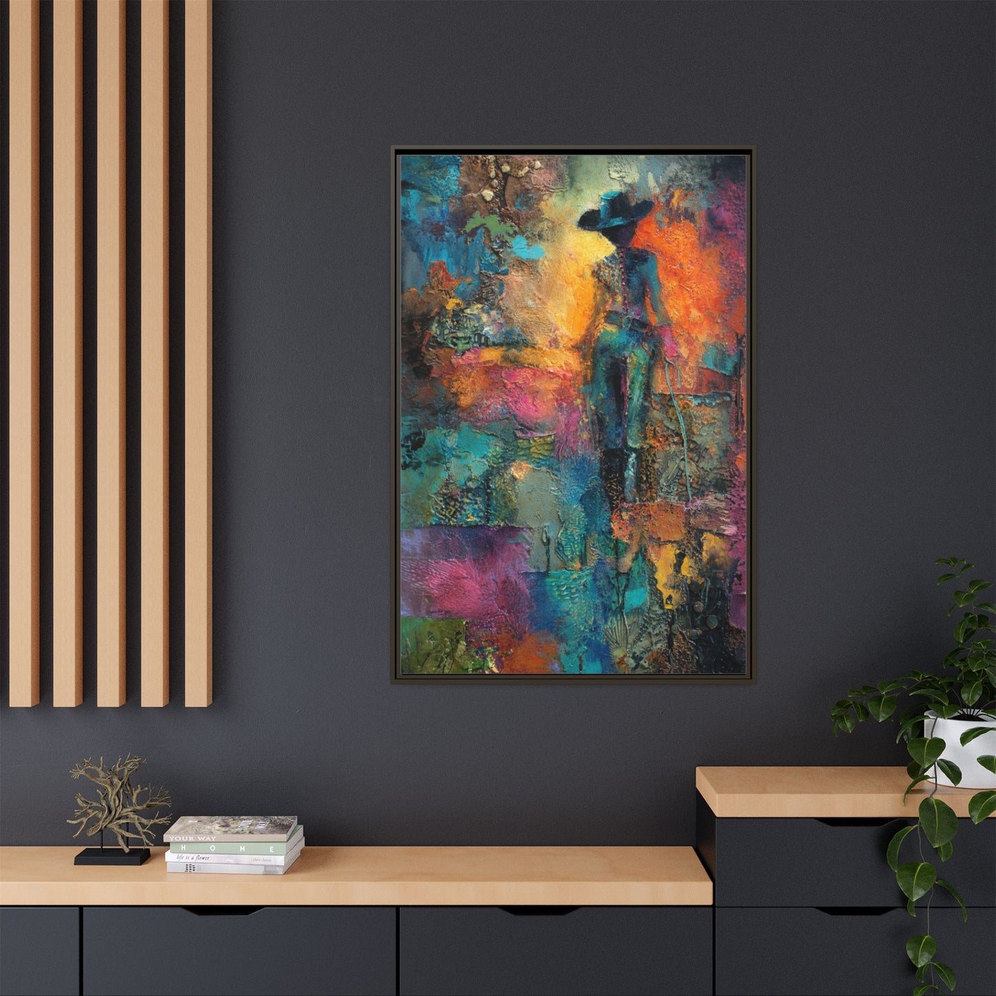 Abstract Cowgirl Art | Colorful Canvas Artwork