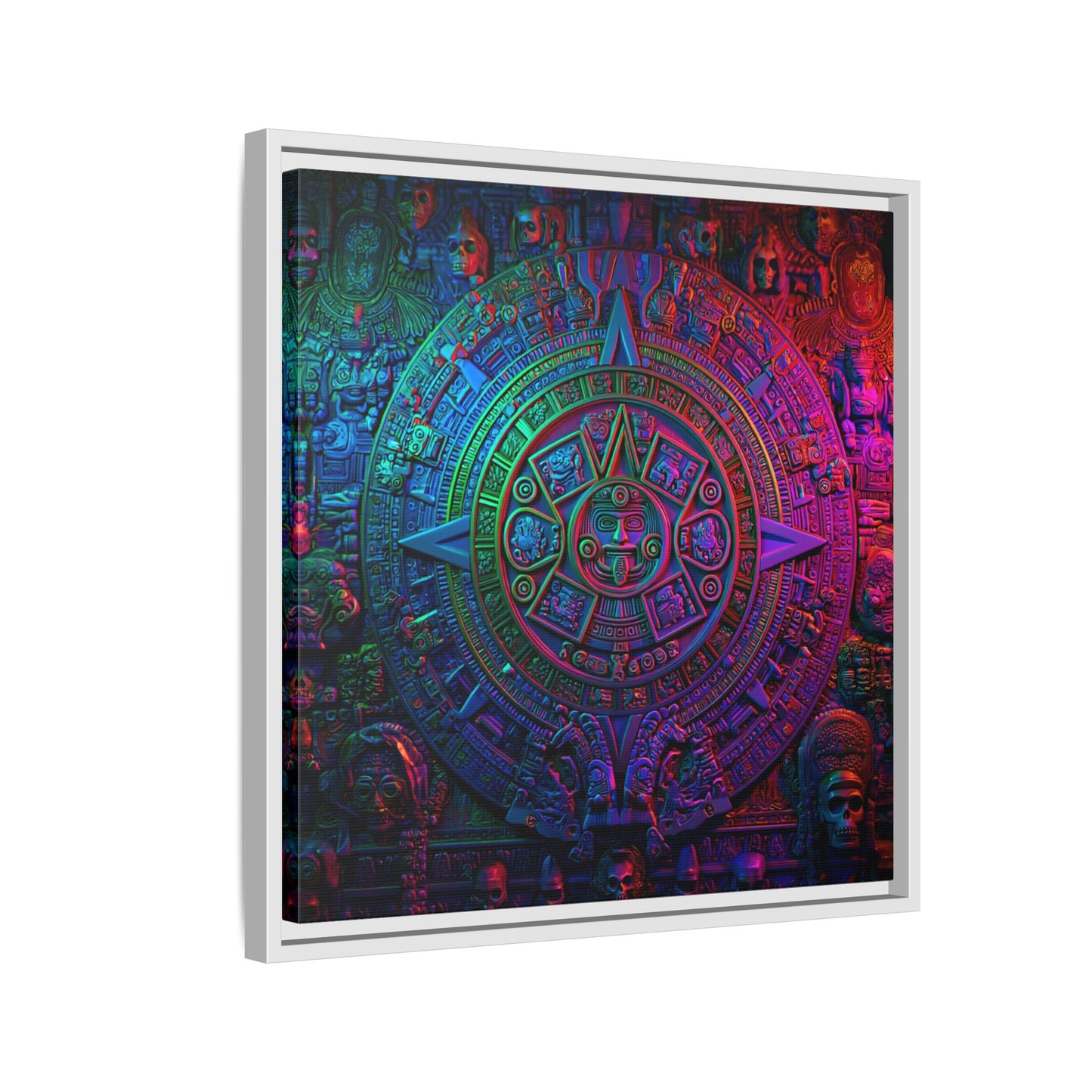Aztec Mandala Wall Art - Colorful Cultural Decor