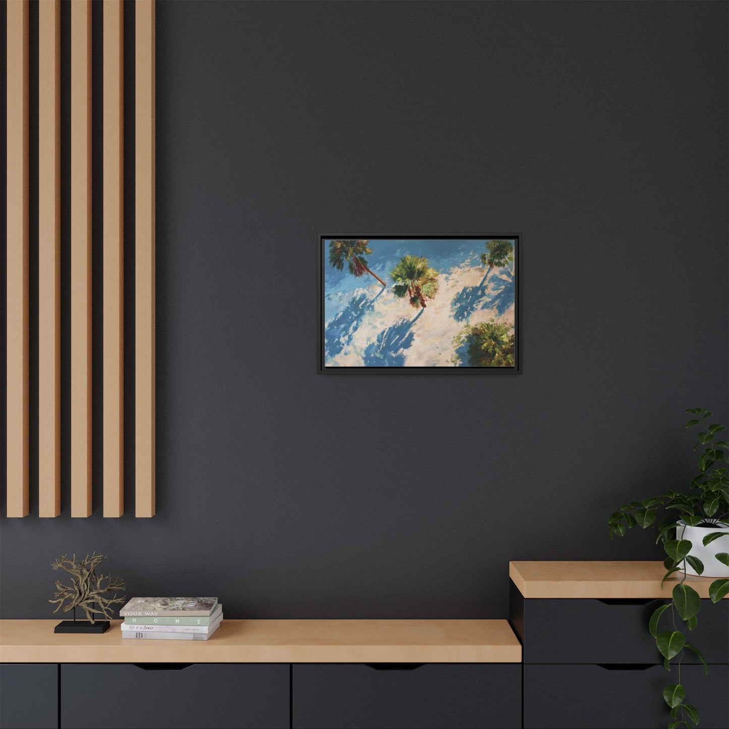 Tropical Palm Trees Artwork | Vibrant Coastal Landscape