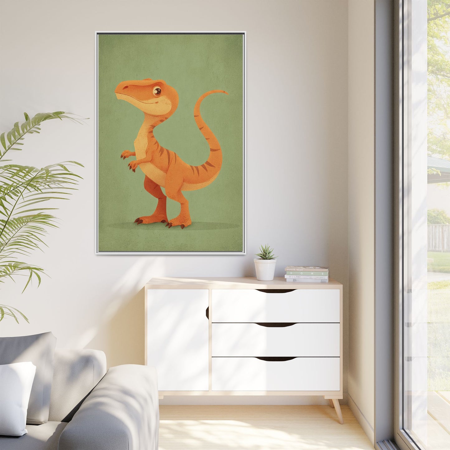 Whimsical Dinosaur Illustration Art for Kids' Rooms