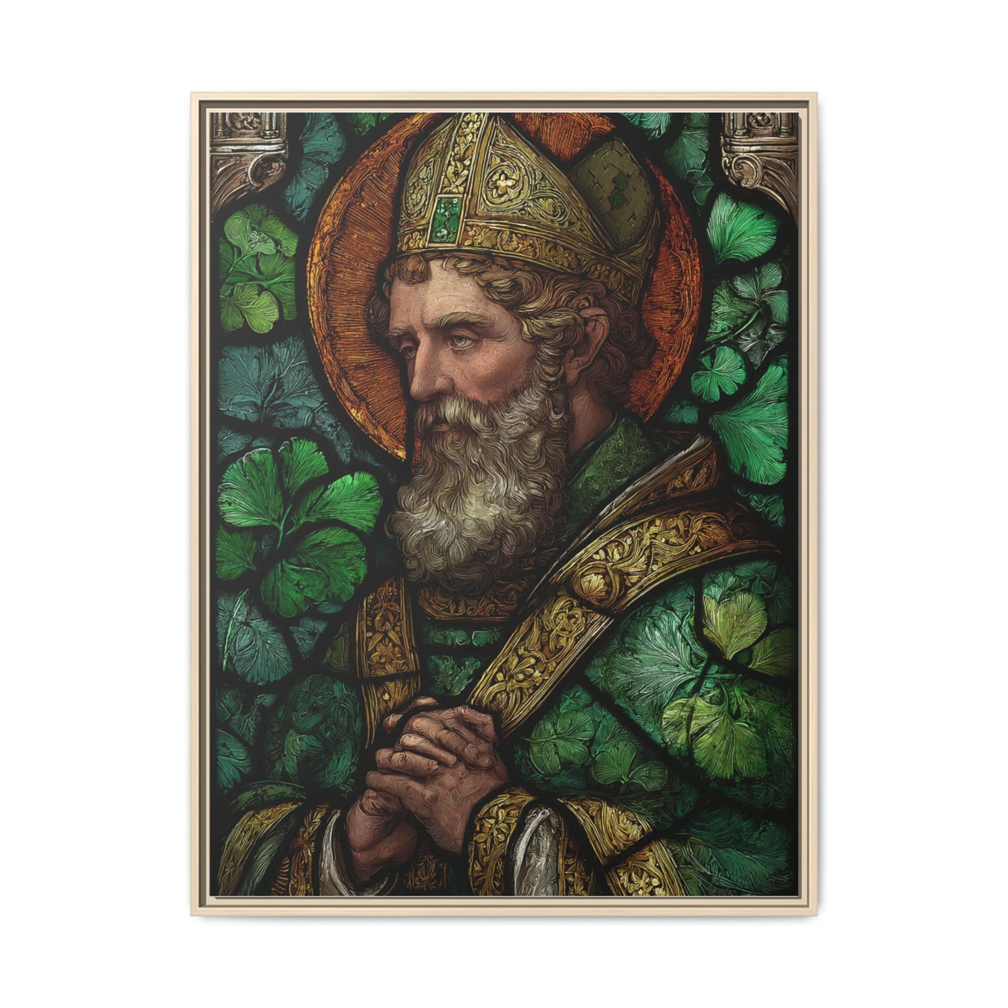 Saint Artwork | Irish Heritage Art | Traditional Green Tones