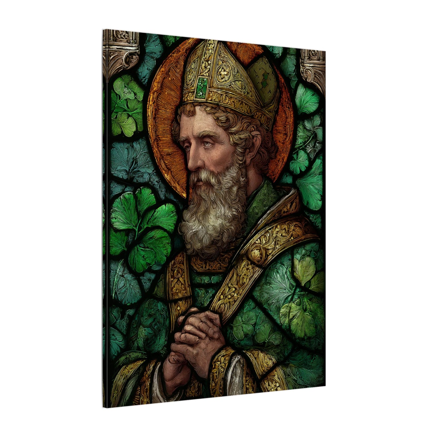Saint Artwork | Irish Heritage Art | Traditional Green Tones