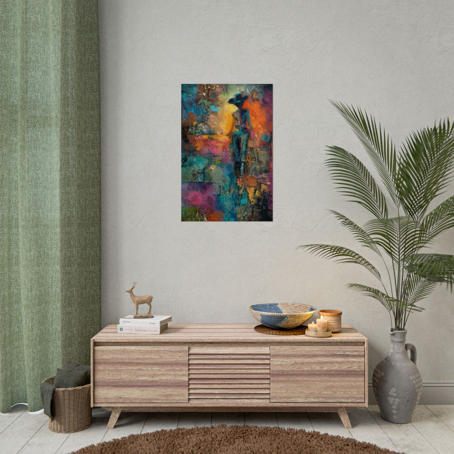 Abstract Cowgirl Art | Colorful Canvas Artwork