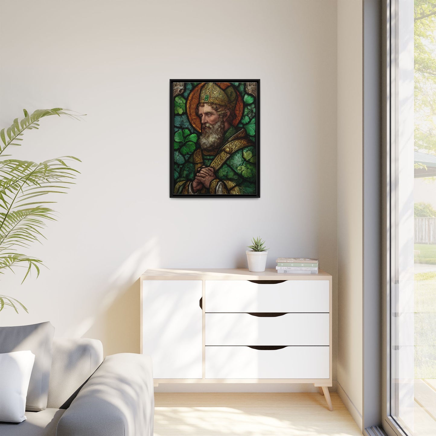 Saint Artwork | Irish Heritage Art | Traditional Green Tones