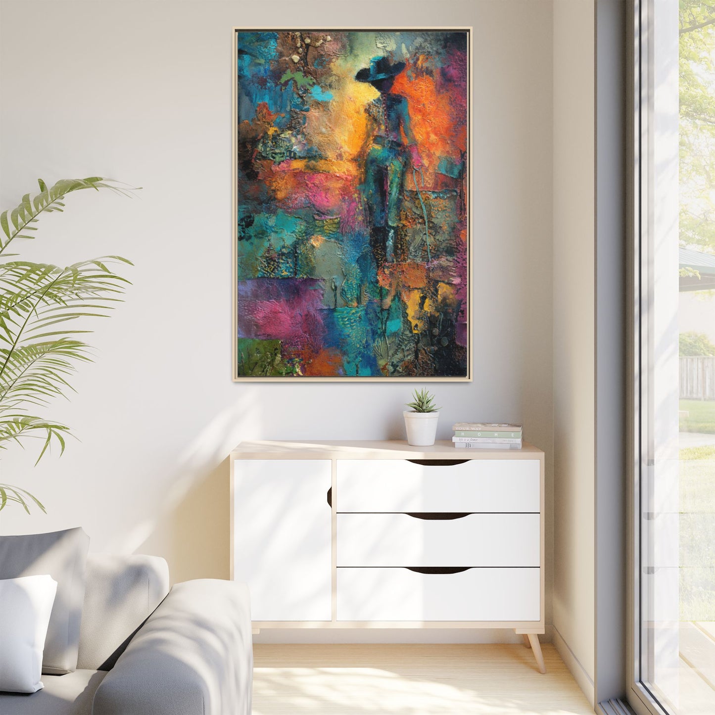 Abstract Cowgirl Art | Colorful Canvas Artwork