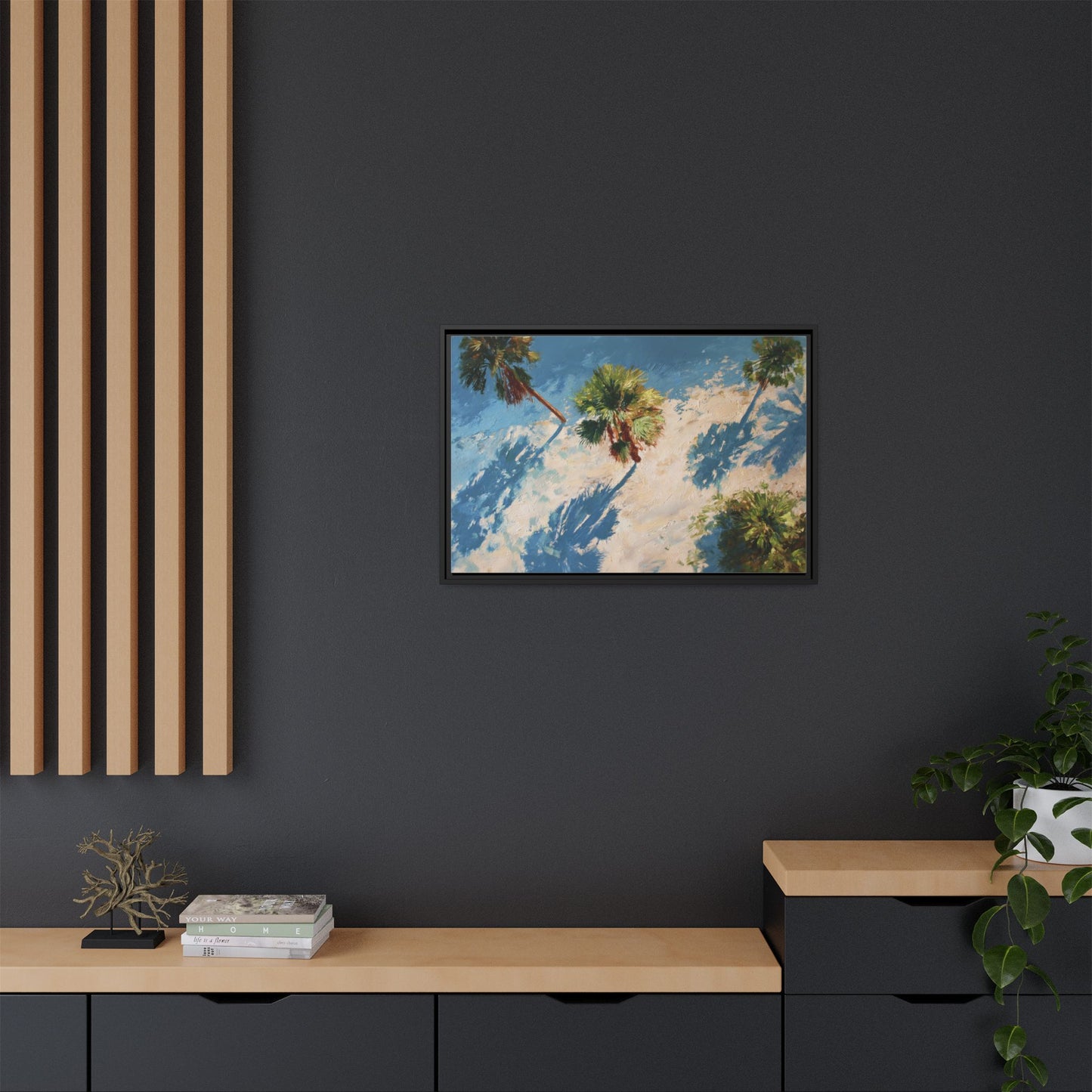 Tropical Palm Trees Artwork | Vibrant Coastal Landscape