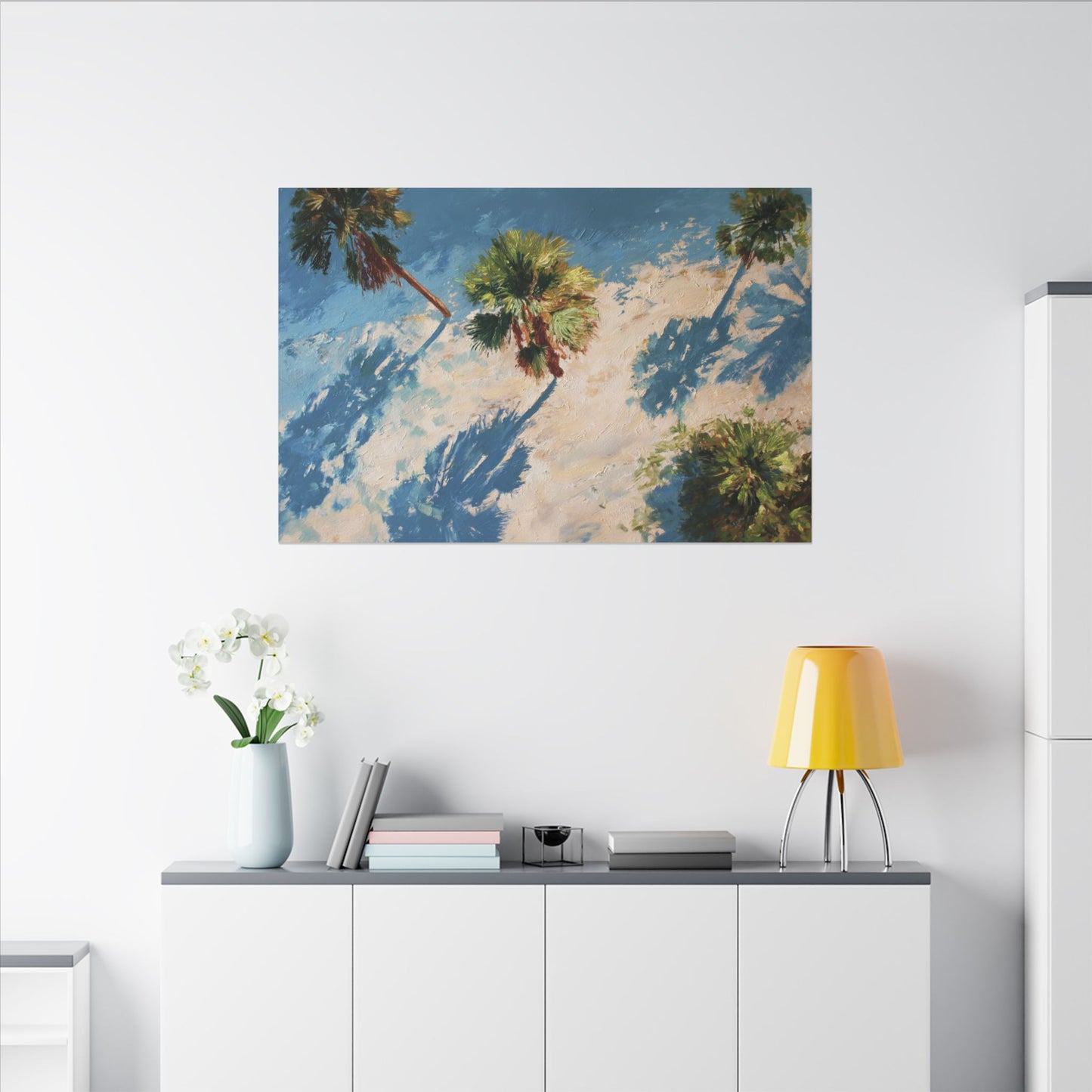 Tropical Palm Trees Artwork | Vibrant Coastal Landscape