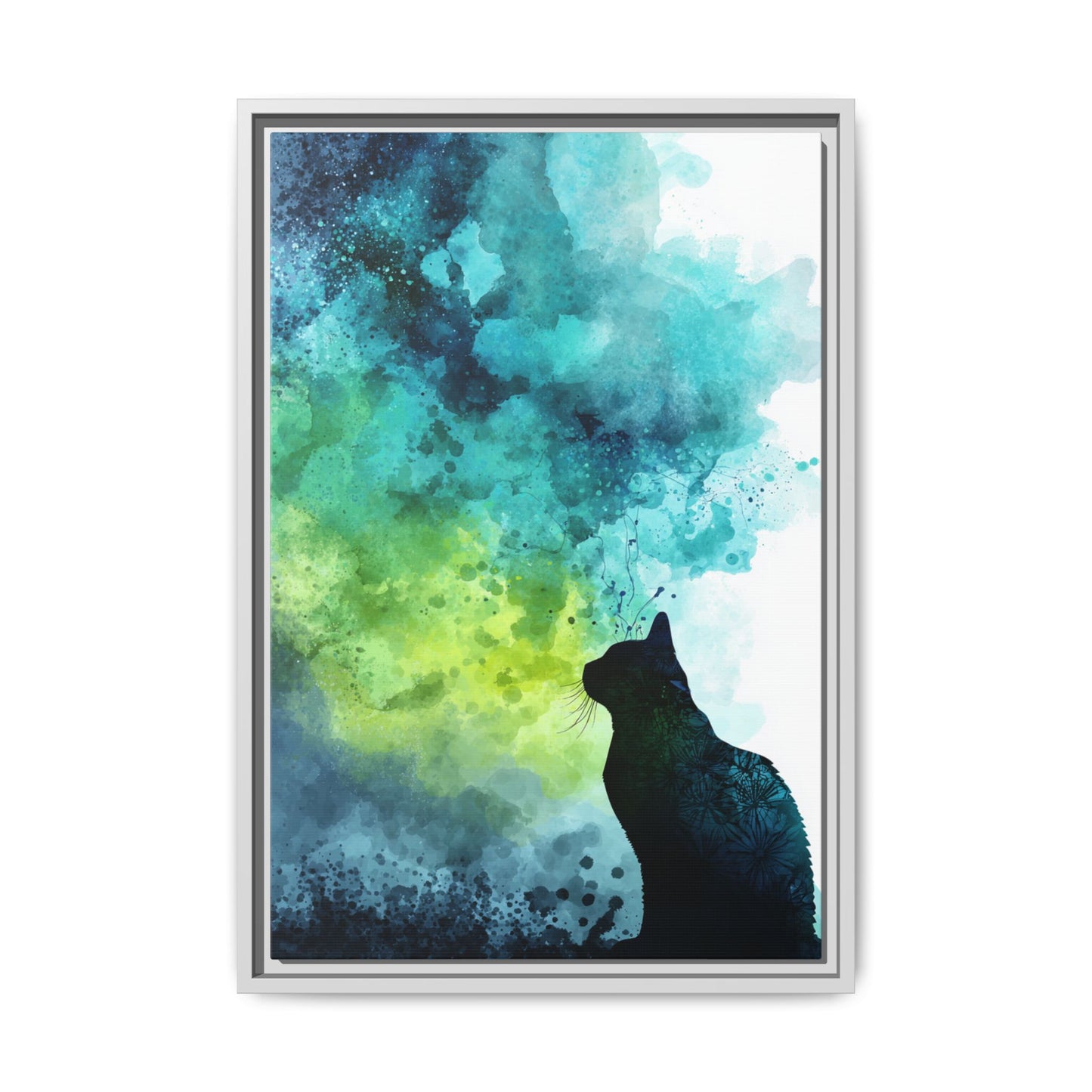 Dreamy Cat Watercolor Art Print - Serene Home Decor