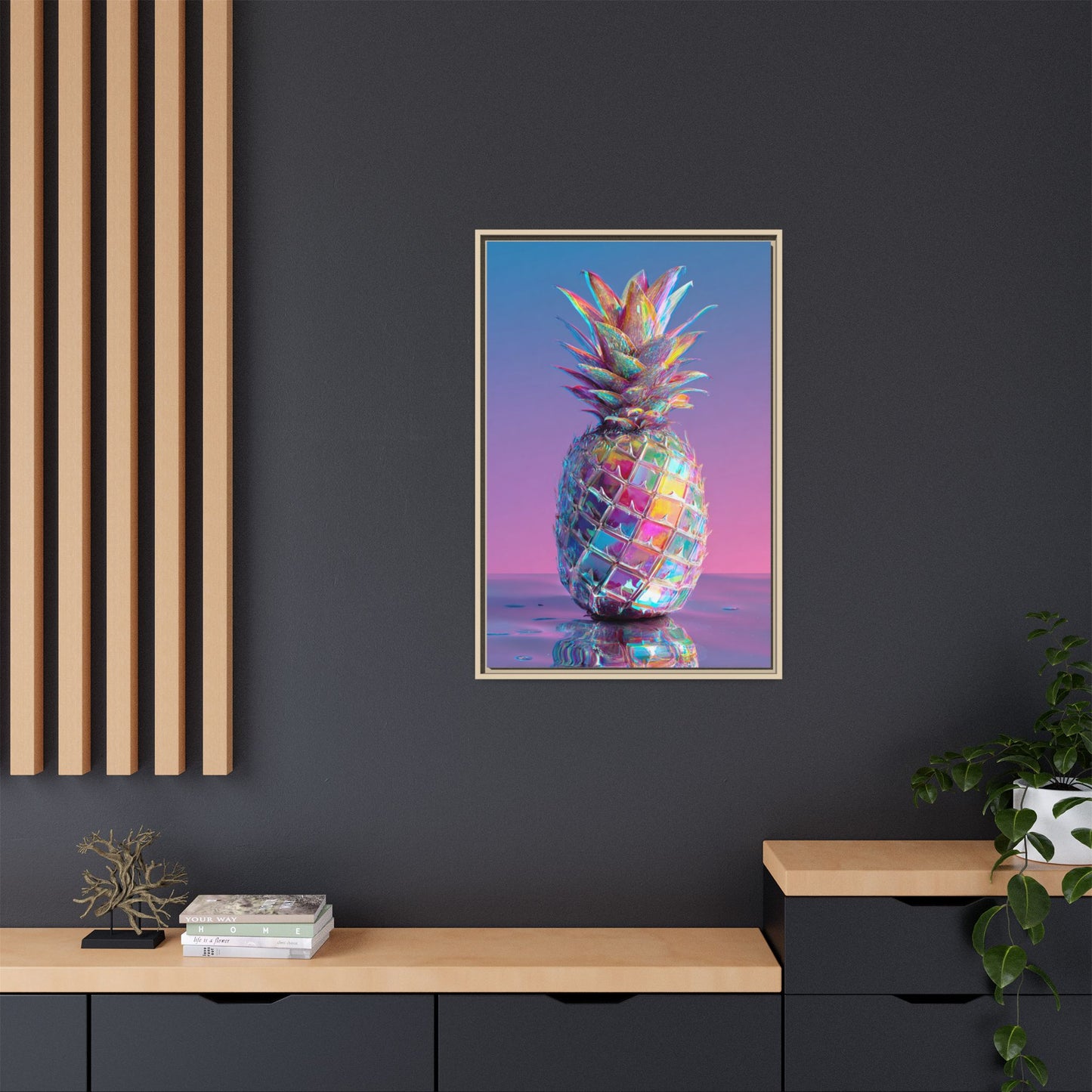 Colorful Pineapple Canvas Art | Abstract Tropical Design
