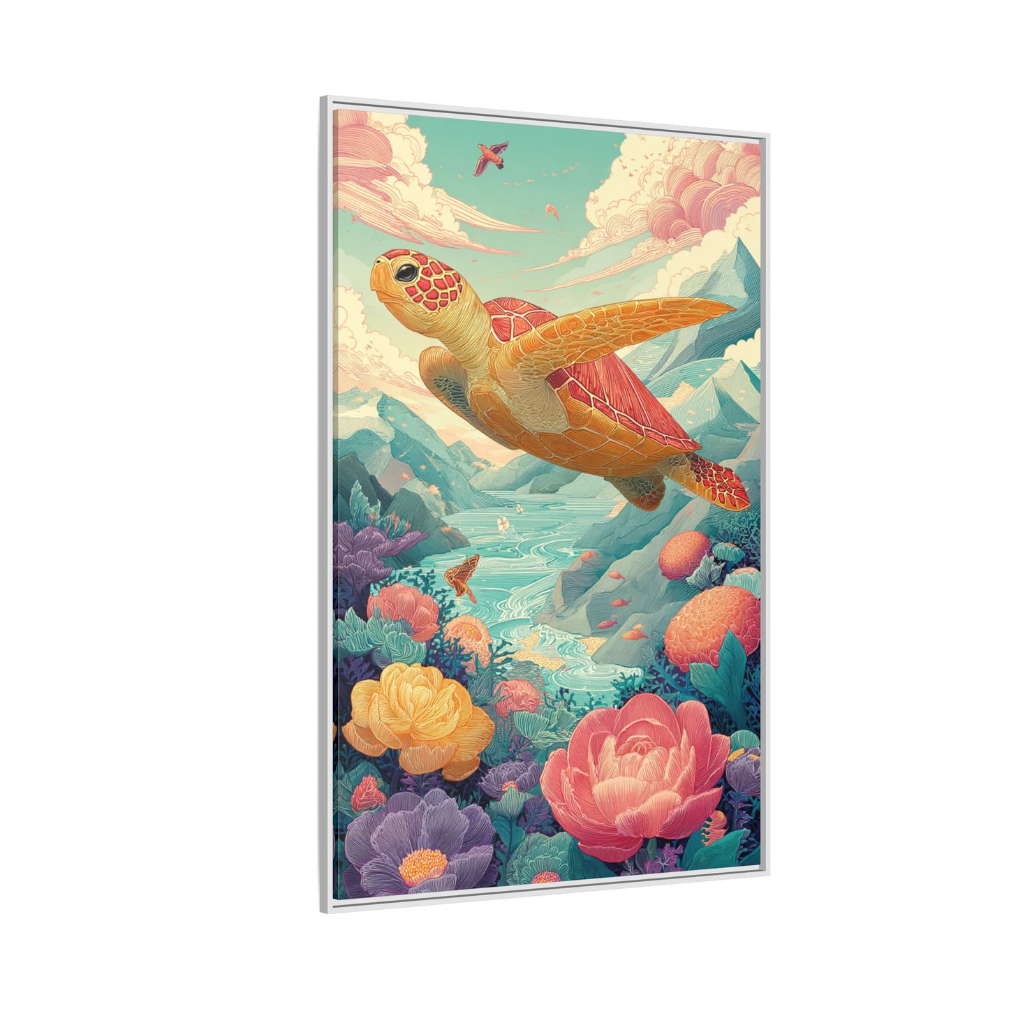 Vibrant Turtle Art | Whimsical Nature Illustration