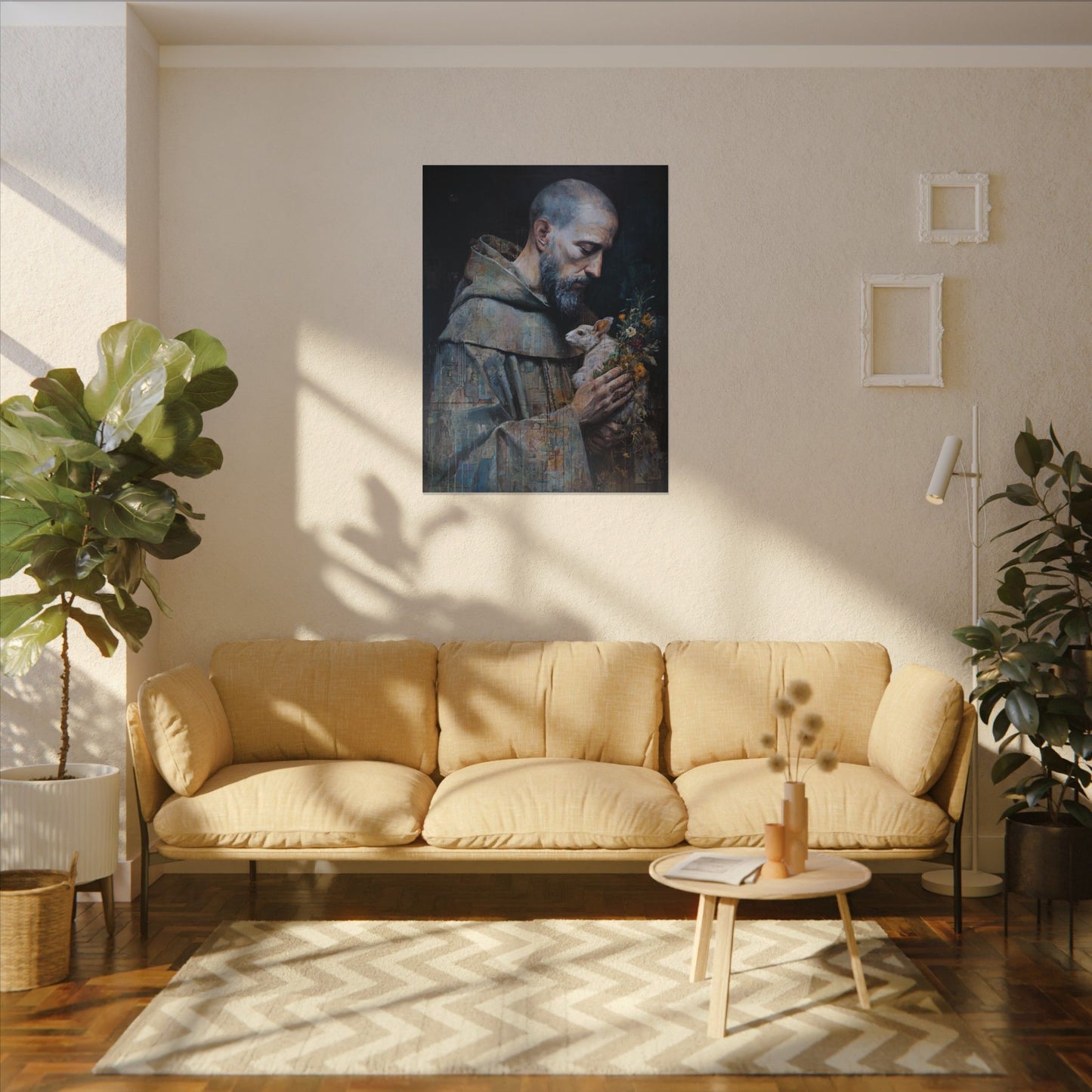 Saint Francis and Rabbit Artwork - Nature Inspired Wall Art