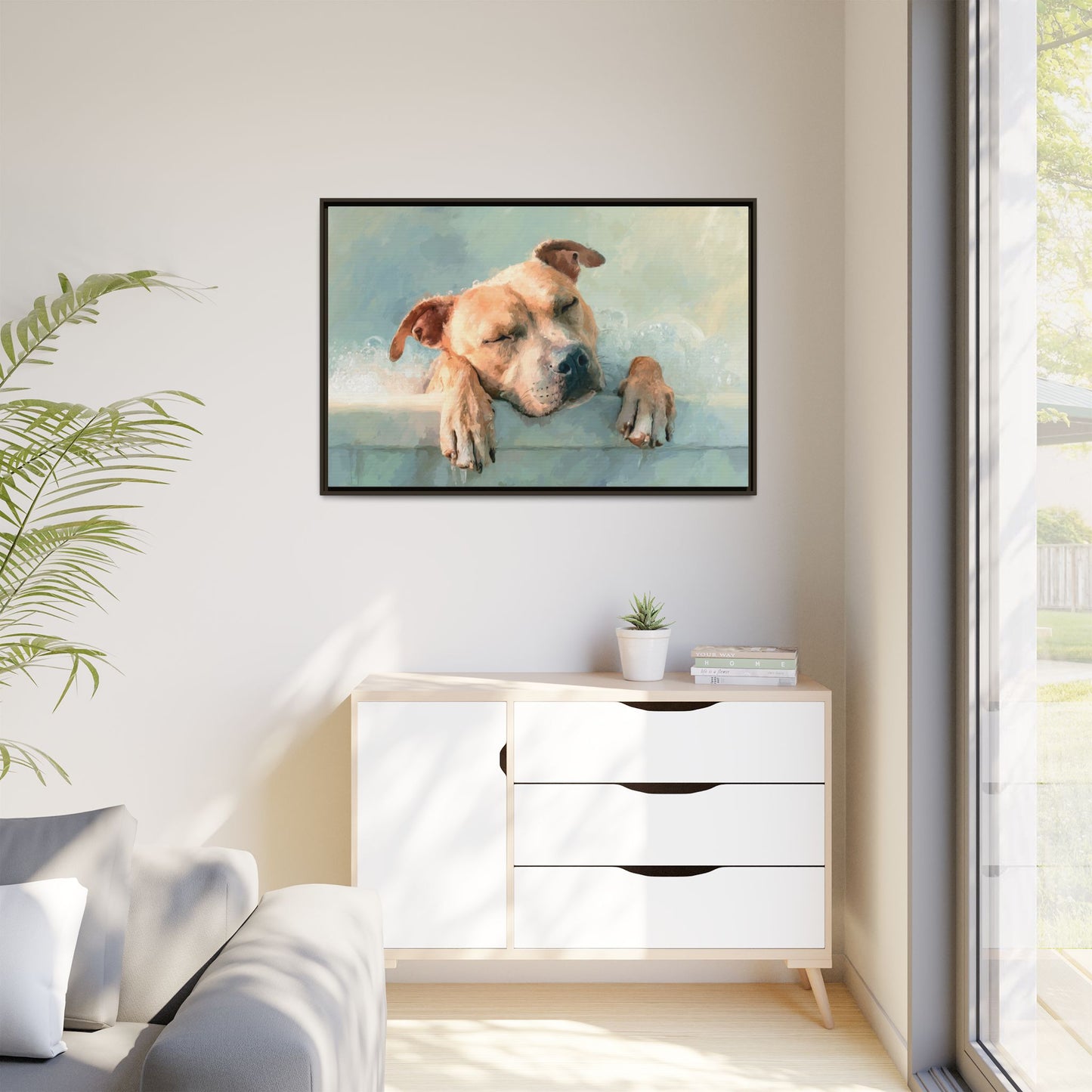 Cozy Dog Portrait | Serene Animal Artwork for Warm Spaces