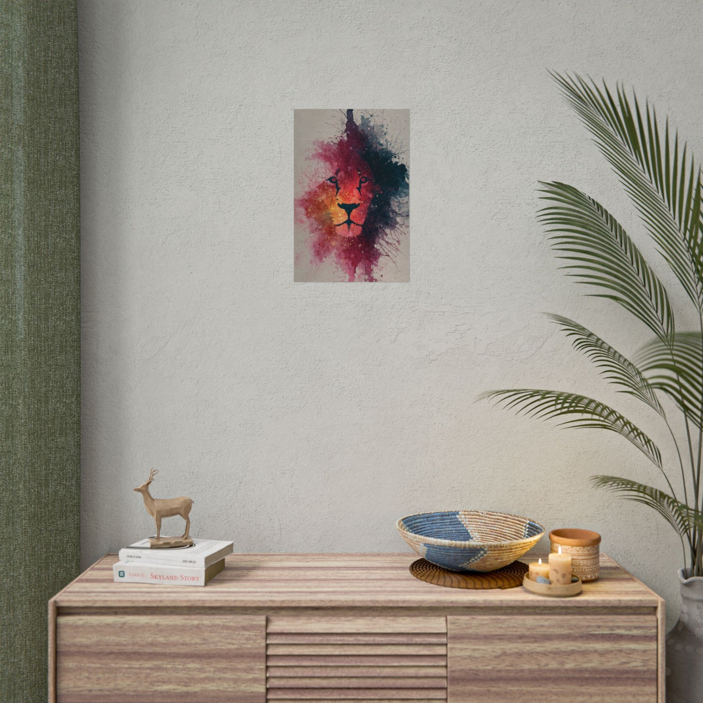 Majestic Lion Watercolor Art | Vibrant Animal Portrait