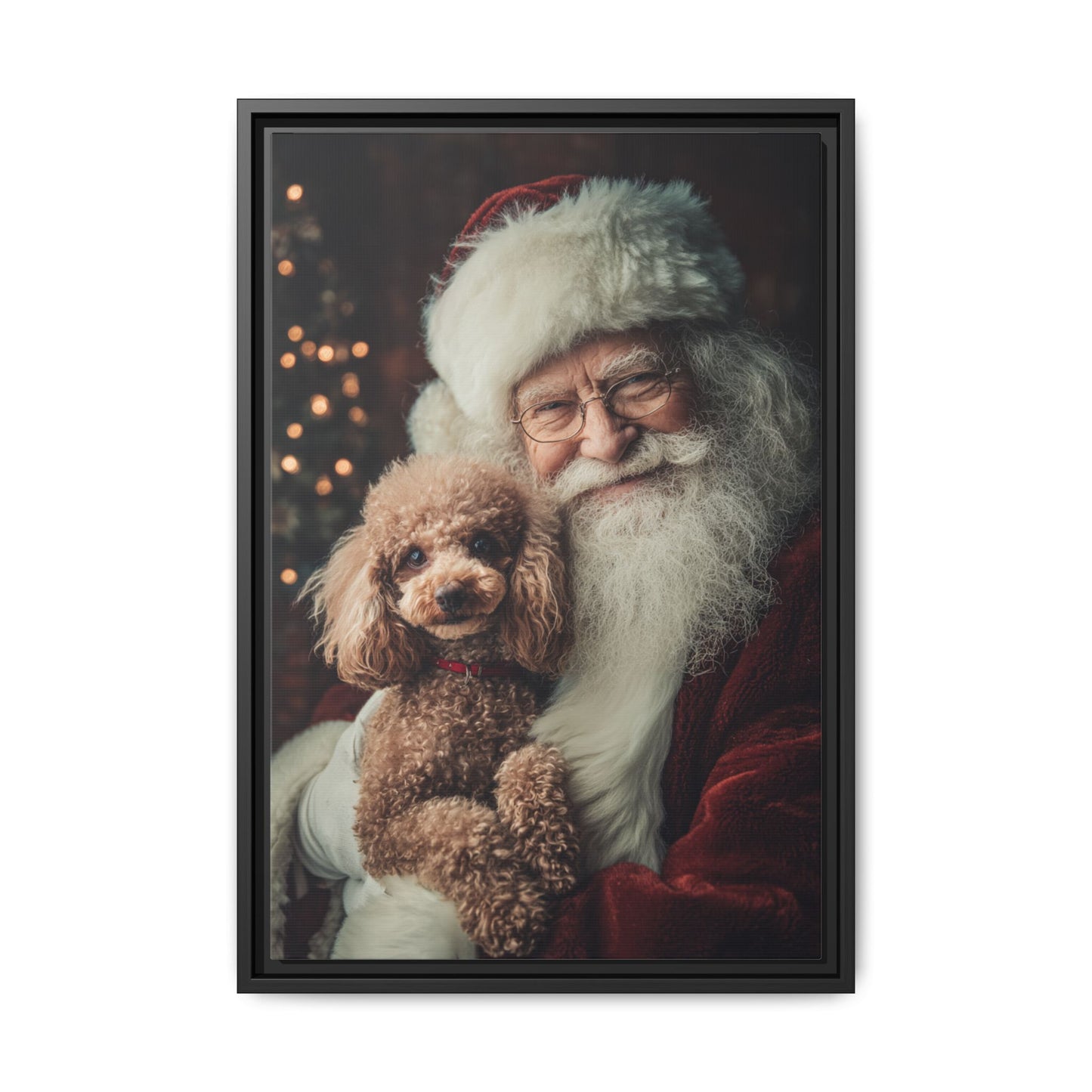 Heartwarming Santa and Poodle Artwork – Holiday Home Décor