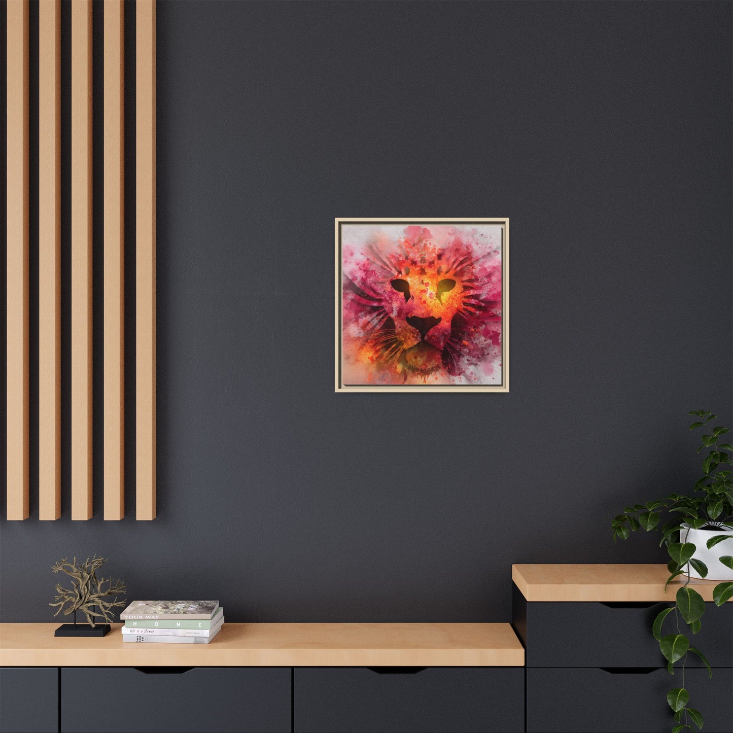 Vibrant Lion Artwork – Bold Watercolor Print