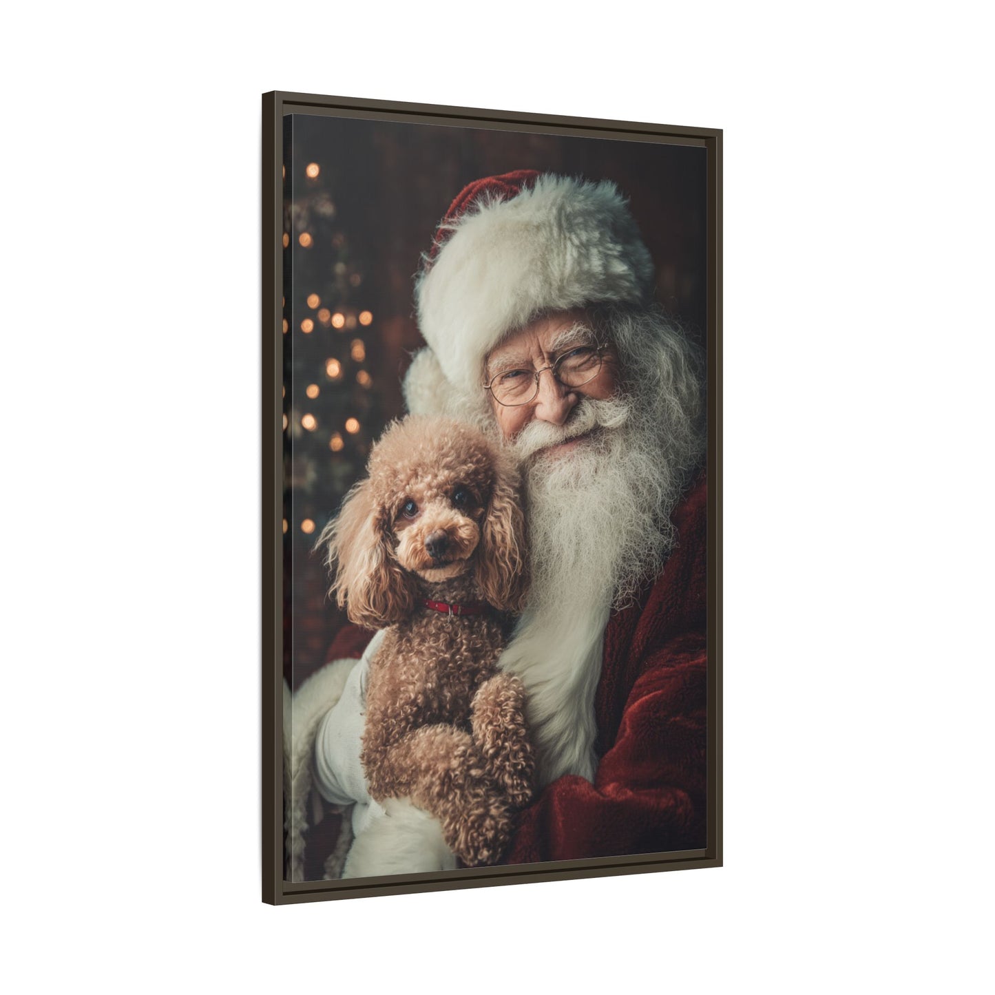 Heartwarming Santa and Poodle Artwork – Holiday Home Décor
