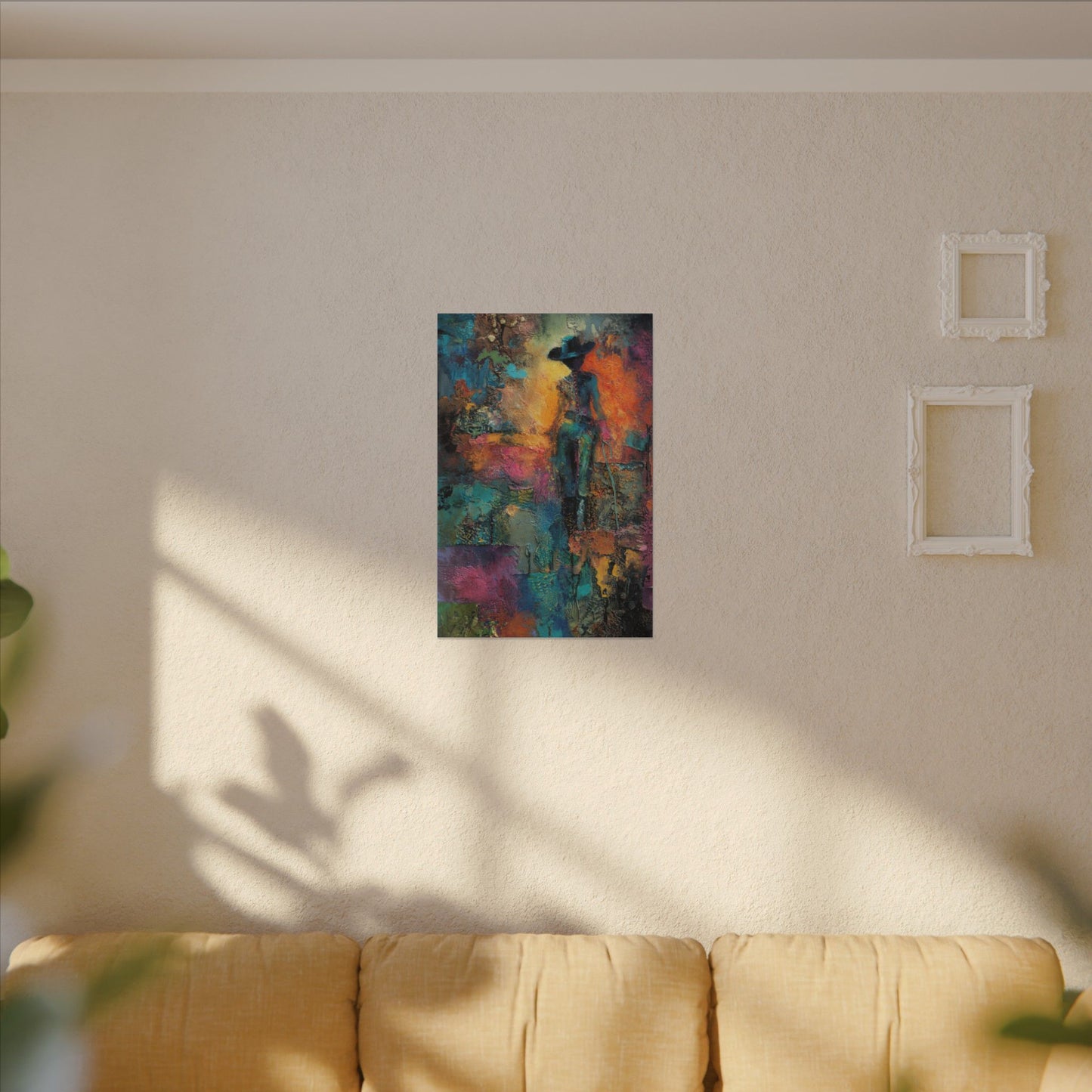 Abstract Cowgirl Art | Colorful Canvas Artwork